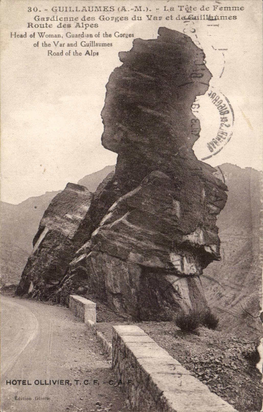 Fugen CPA der Kopf des Frau Wachters der Kehlen des VAr und der Fuge-Strasse von den Alpen