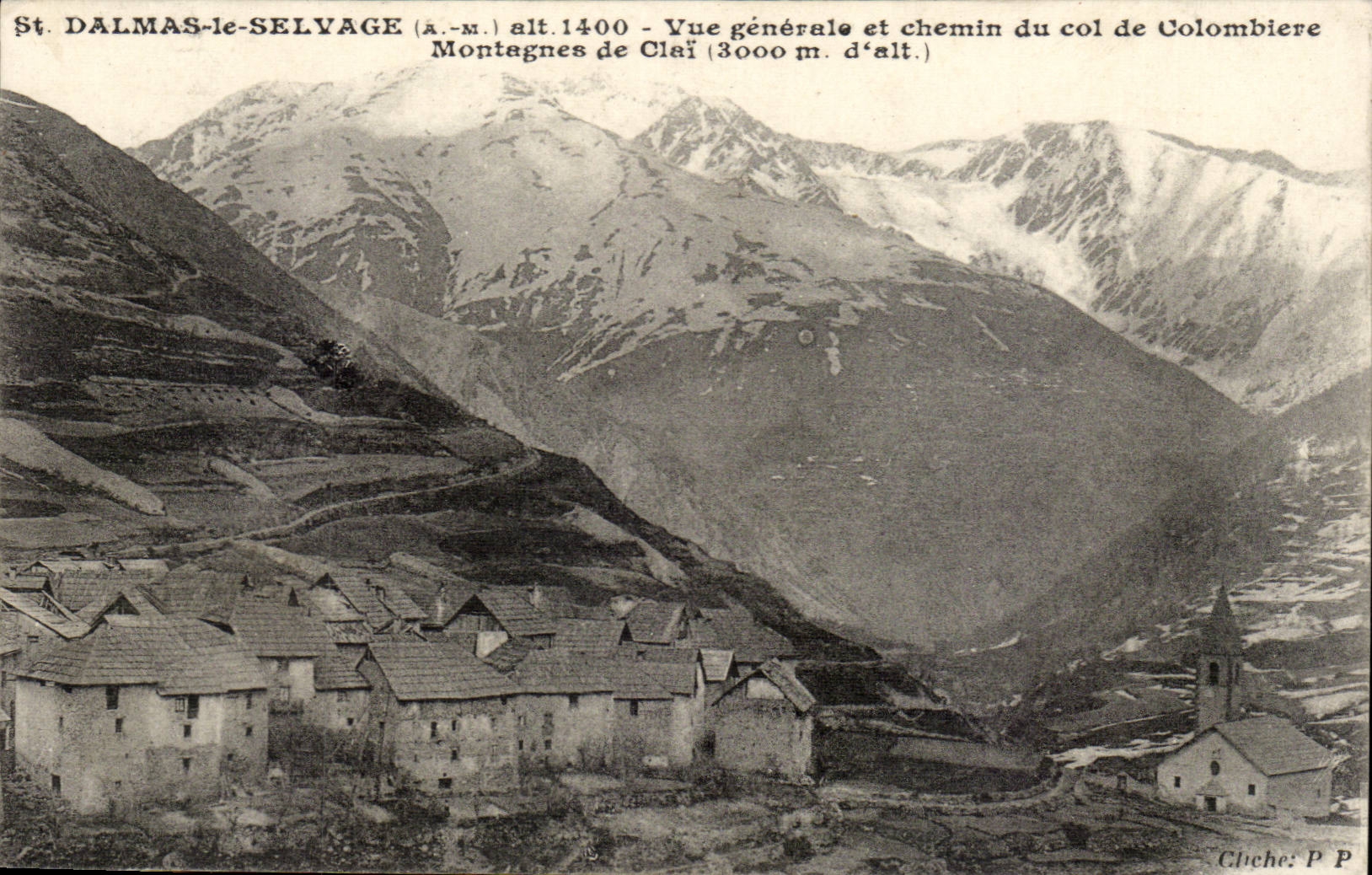 Ansicht des Dalmas Salband-CPA und Weise des Kragens der Colombiere Berge von Clai