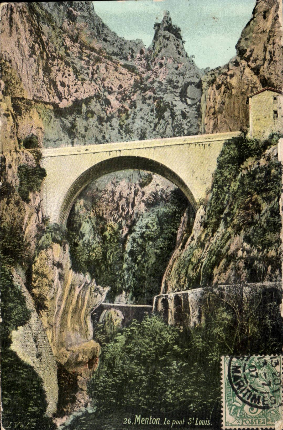 CPA Menton the Holy bridge Louis