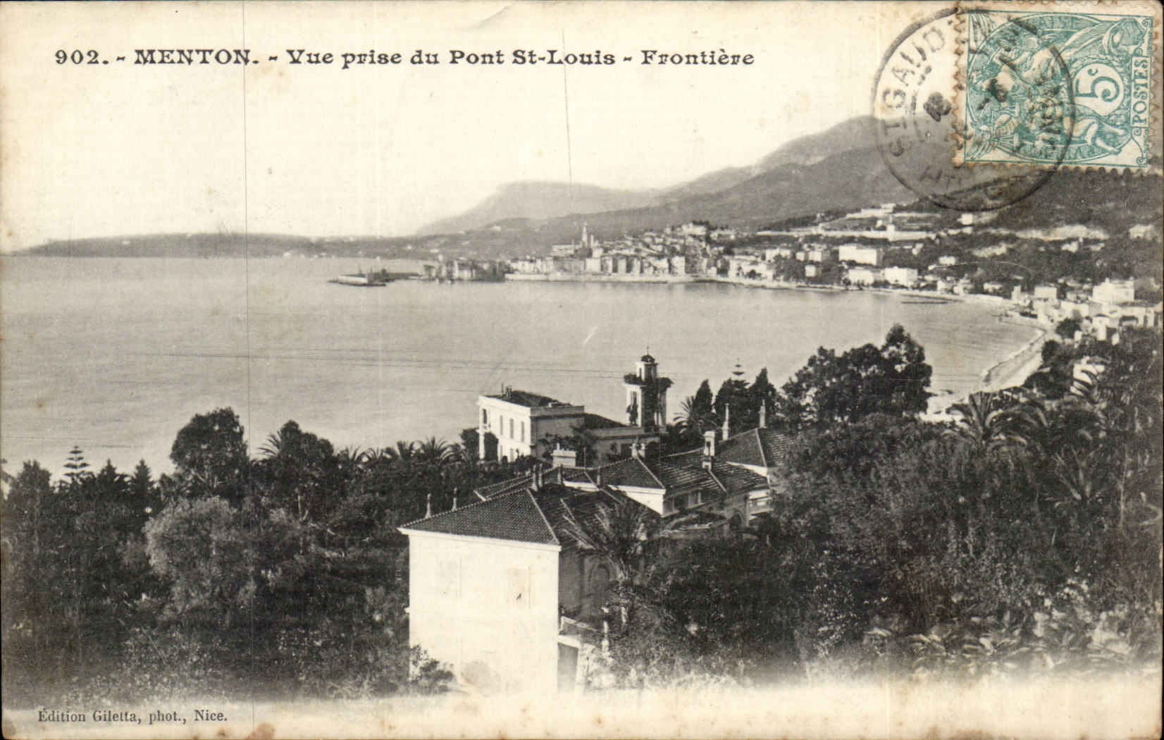 Menton - Seen from of the Holy Bridge Louis - Border - CPA