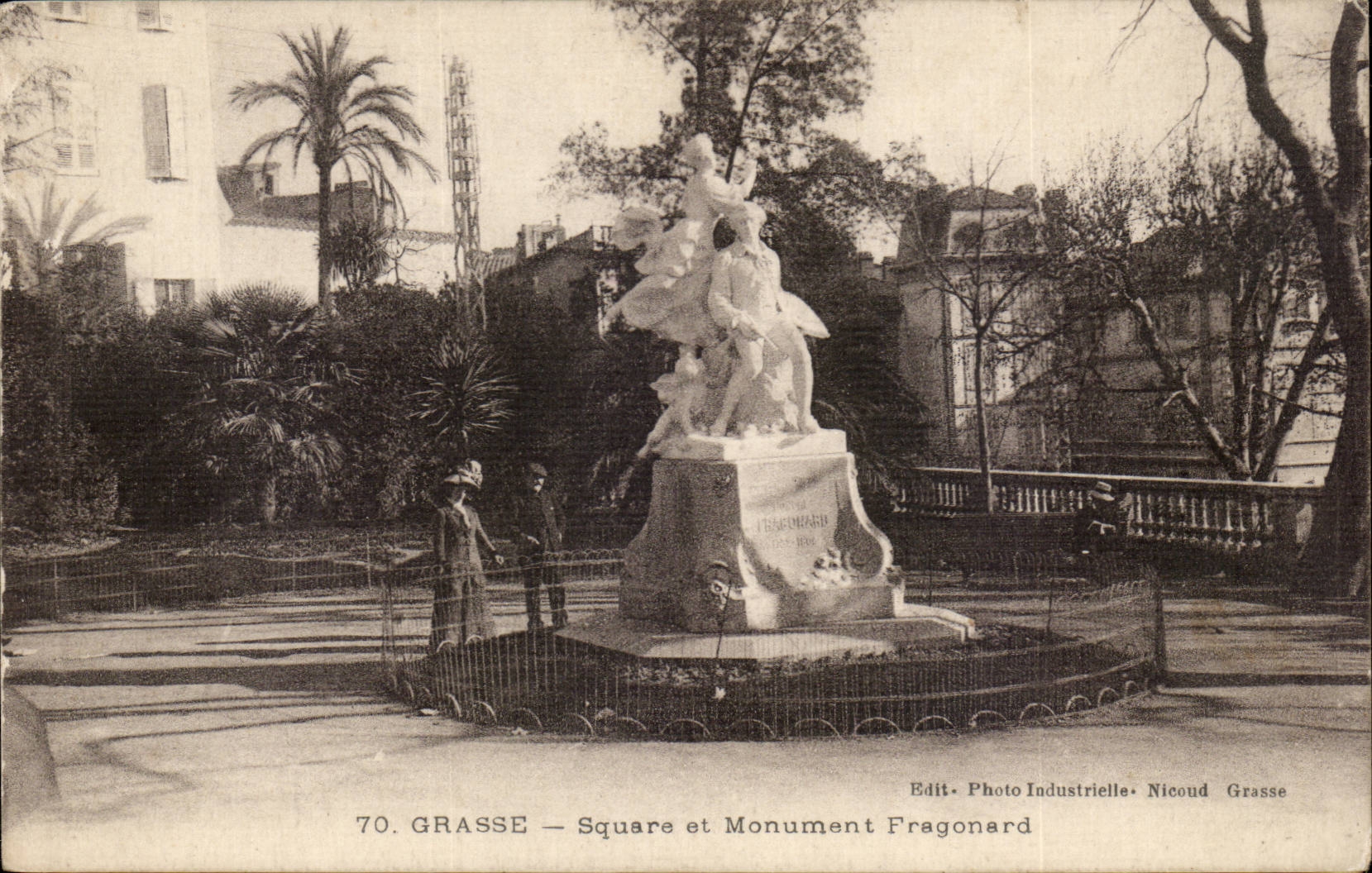 Fetthaltiger CPA allgemeiner Garten und Denkmal fragonard