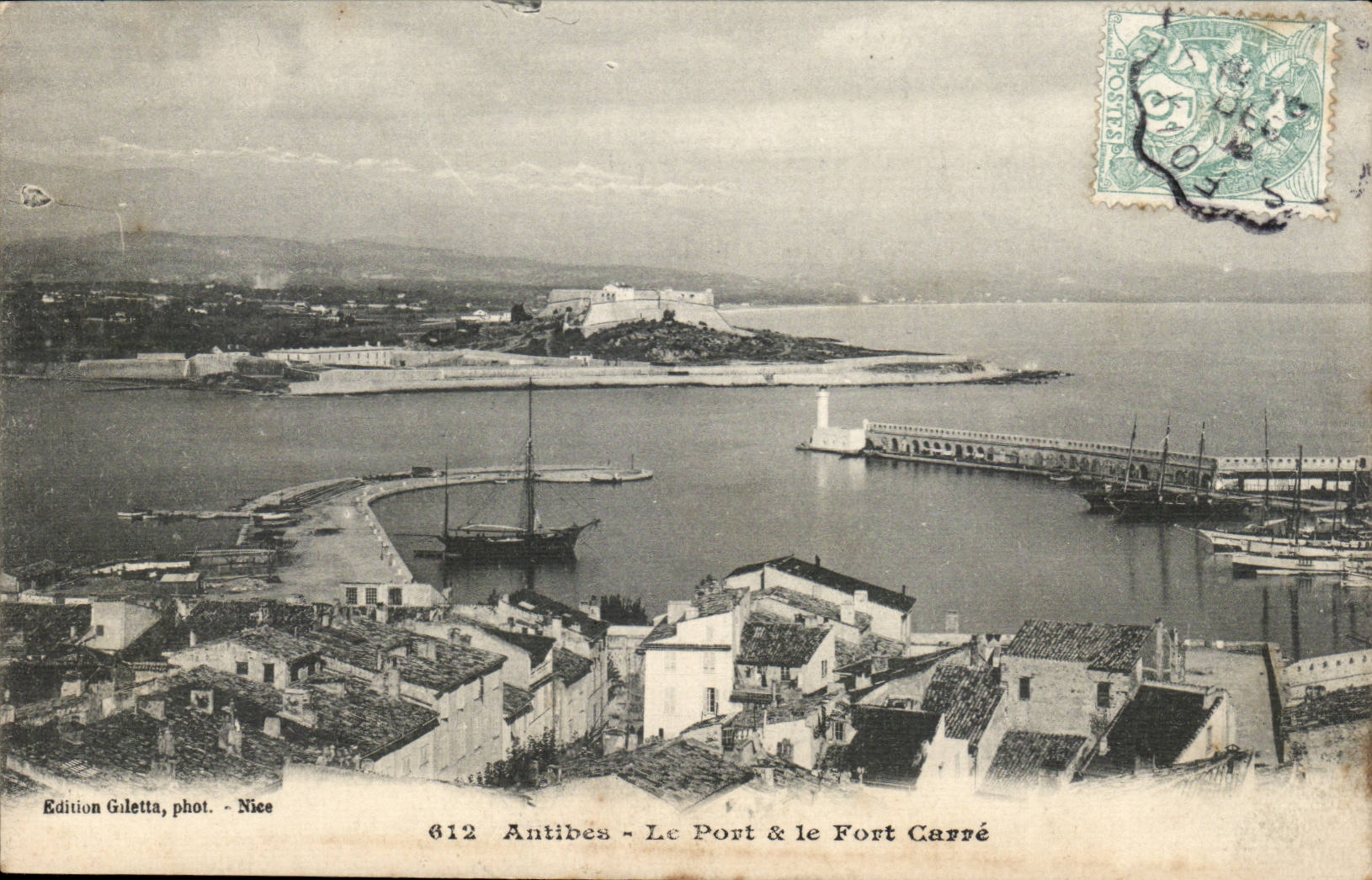Antibes - the Port and the Fort Square one - CPA