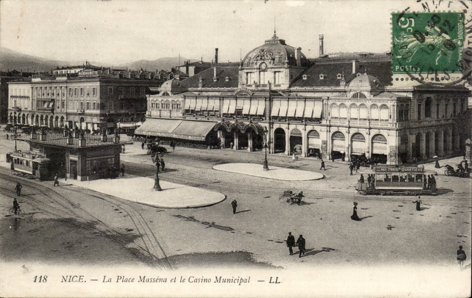 Nettes - der Massena Platz und das stadtische Kasino - CPA