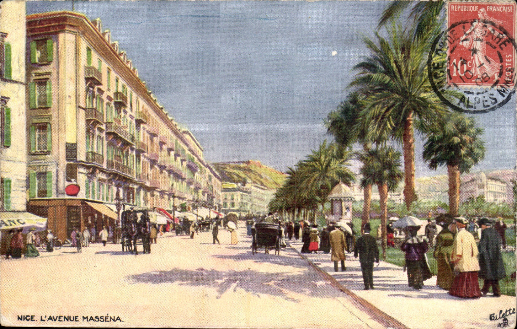 Nettes - die Massena Allee - CPA