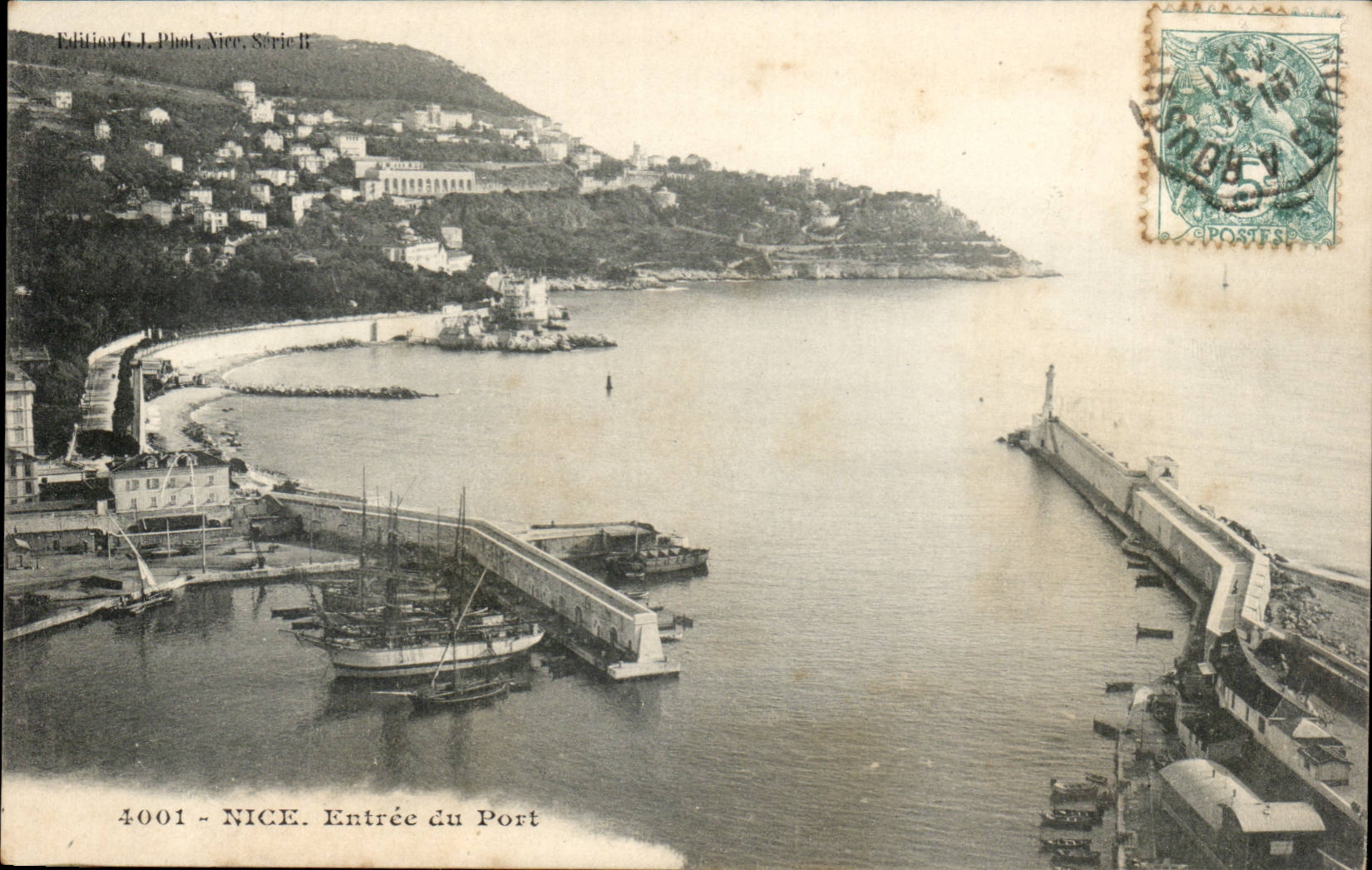 Netter CPA Eingang des Hafens