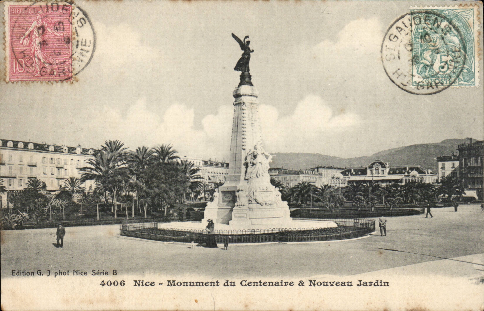 Nettes CPA Denkmal des Jahrhunderts und des neuen Gartens