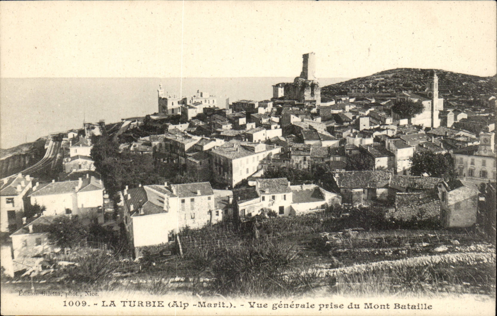 La Turbie CPA View taken of the Mount Battles