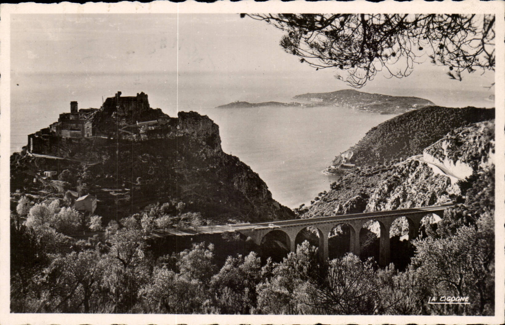 Eze MODERN CARD the old village the viaduct Mayenne Cornice and the Cape Ferrat