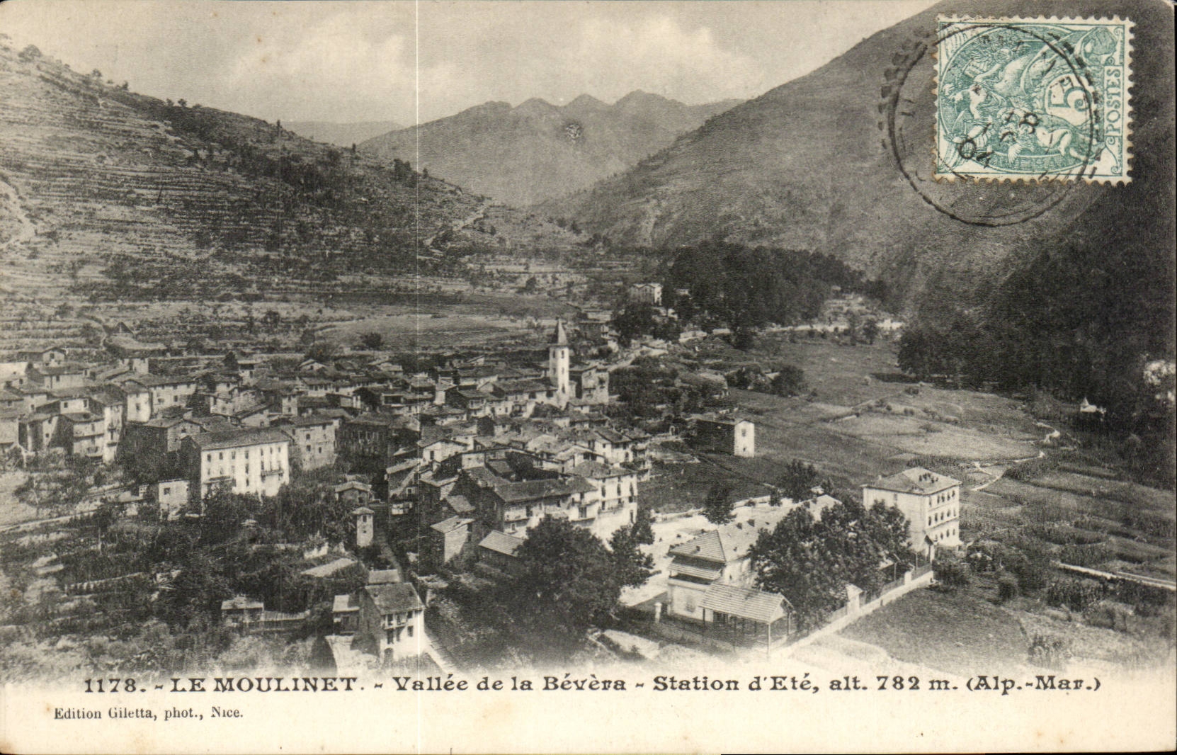 Tal der Handkurbel-CPA der Bevera Station des Sommers