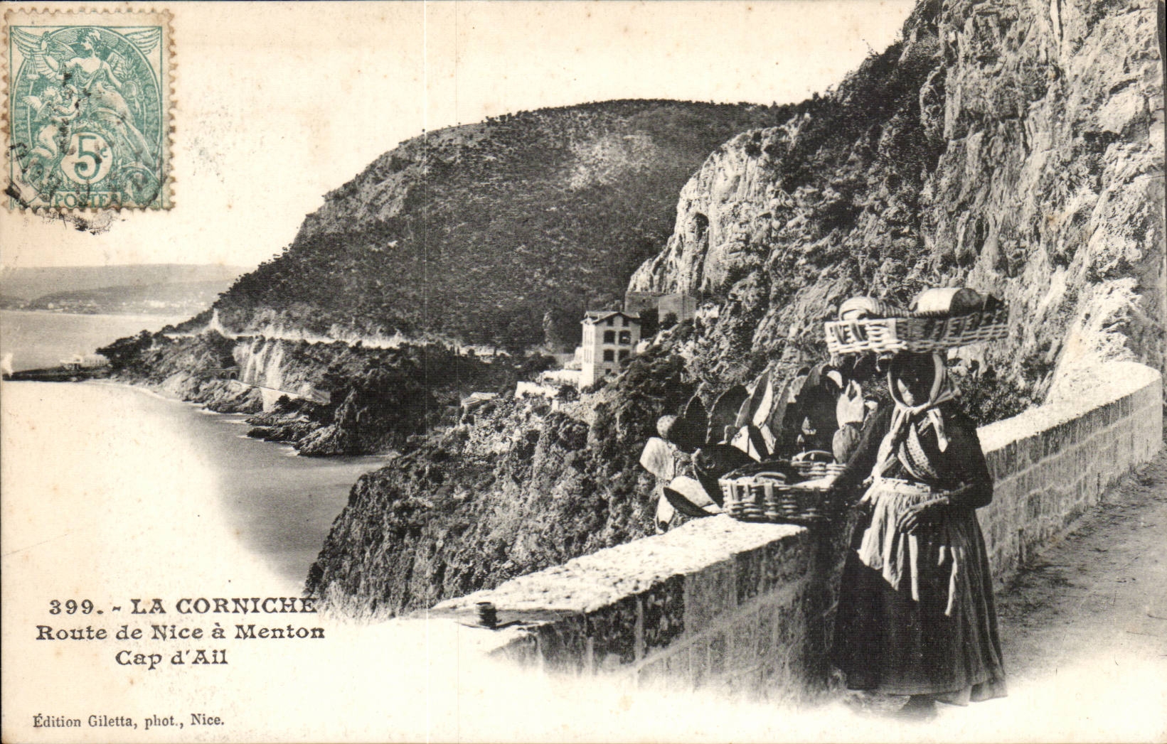 Weg des Gesims-CPA von Nizza hat Menton Kap des Knoblauchs