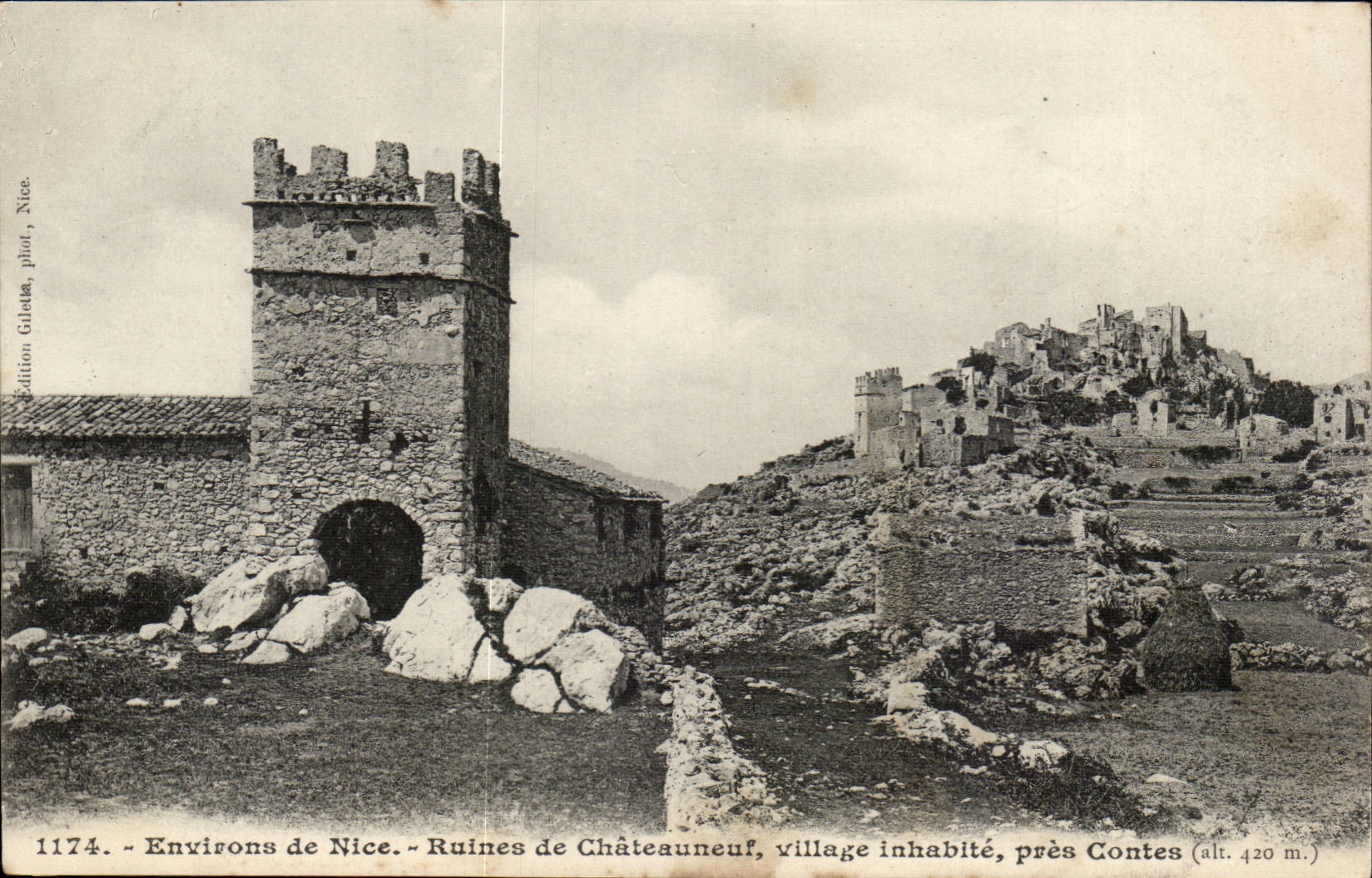 Umlagerungen der Nizza CPA Ruinen Chateauneuf des unbewohnten Dorfs schliessen Geschichten