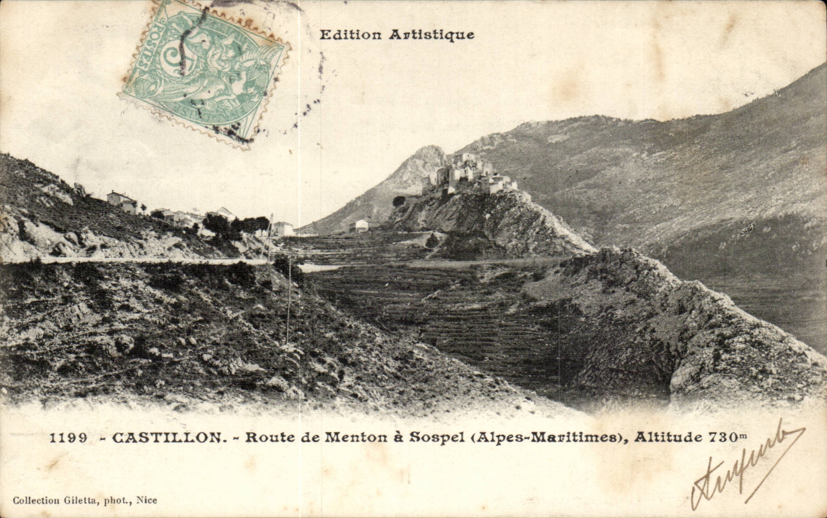 Castillon CPA Weg von Menton hat Sospel