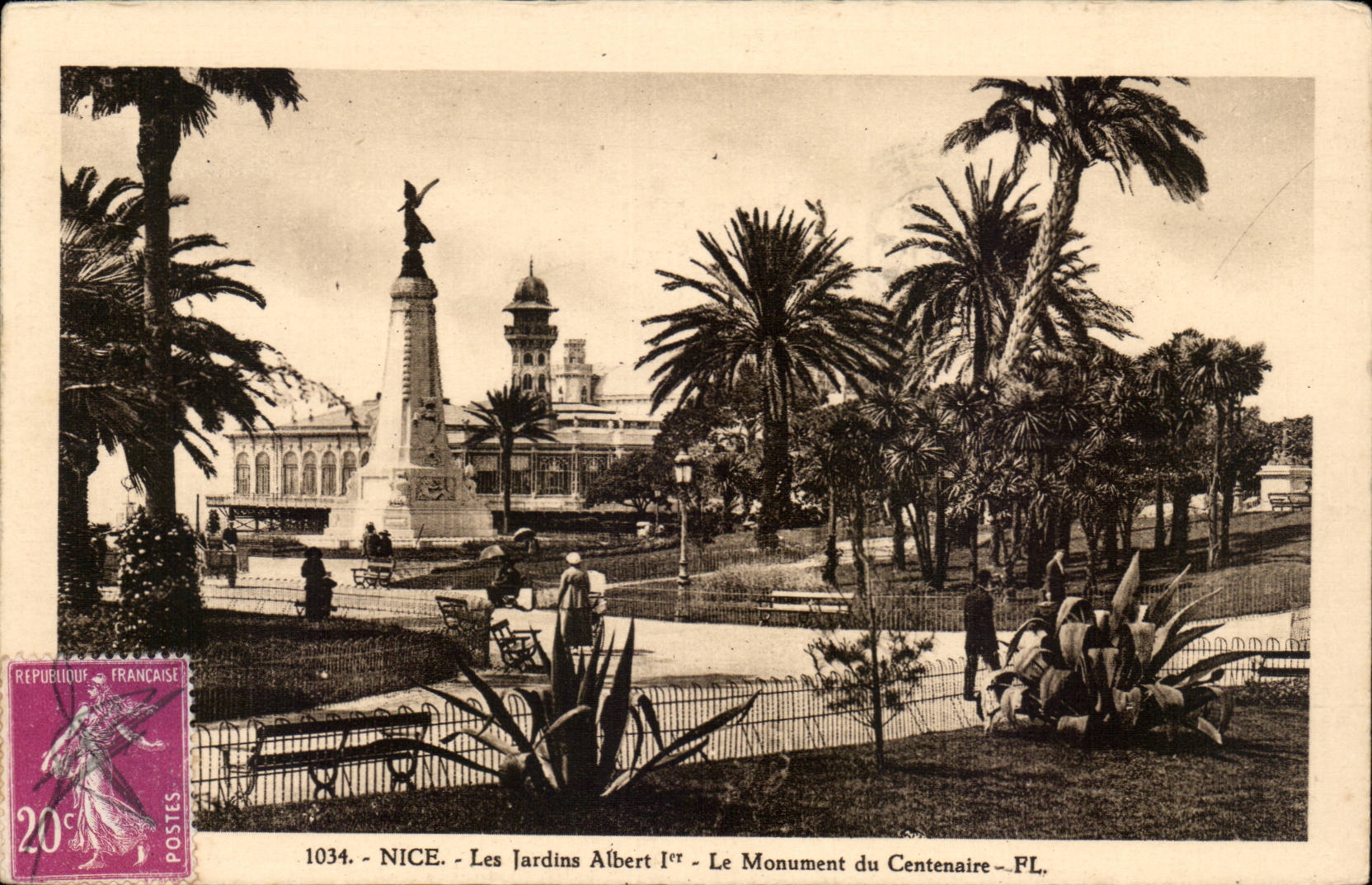 Nettes CPA die Garten Albert das 1 Denkmal des Jahrhunderts