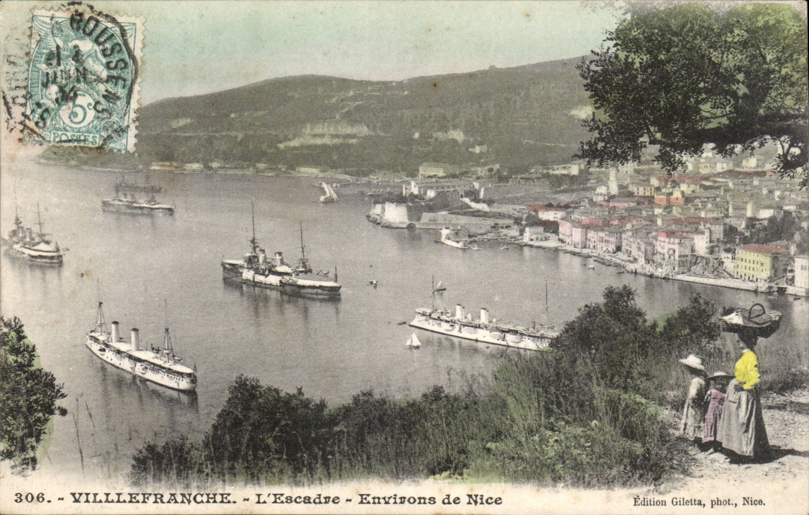 Villefranche CPA the squadron Surroundings of Nice (boats armours)