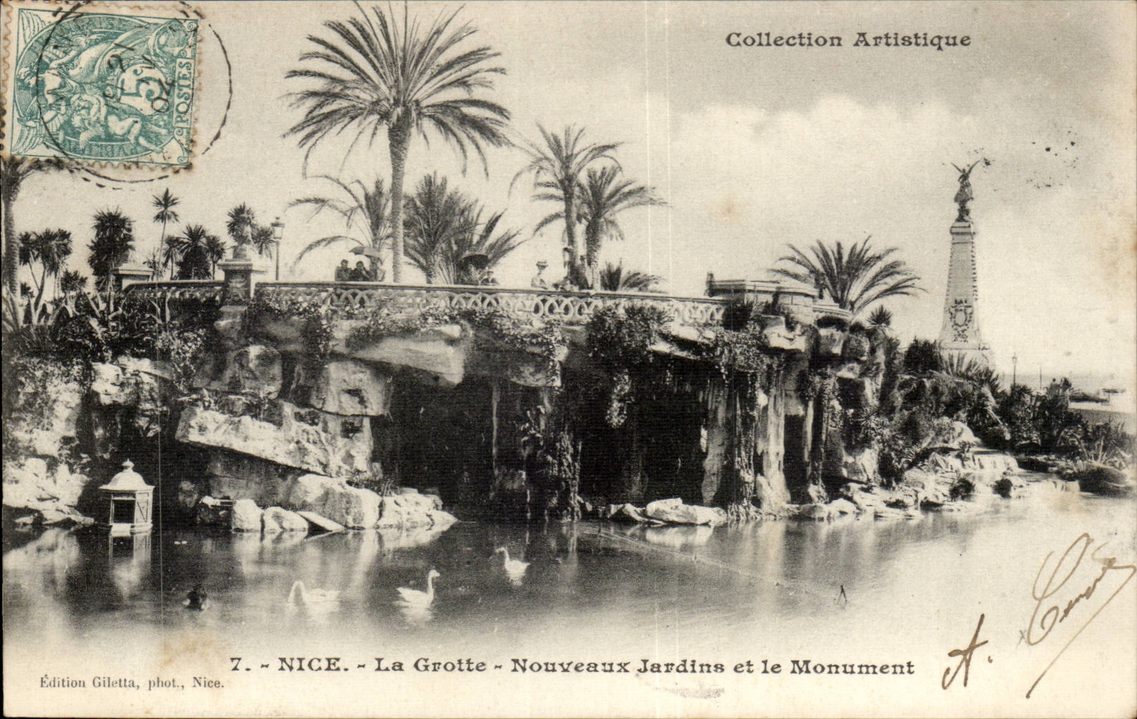 Nette - die Hohle - neue Garten und das Denkmal - CPA