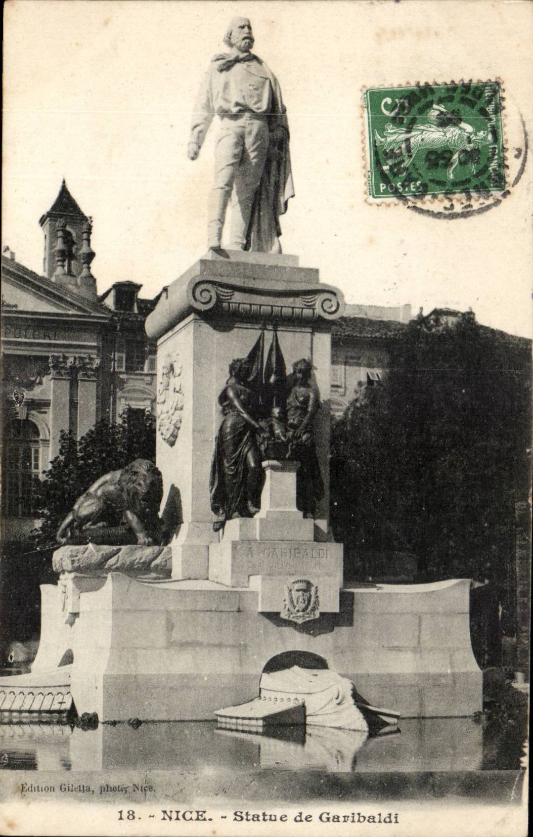 Nettes - Statue von Garibaldi - CPA