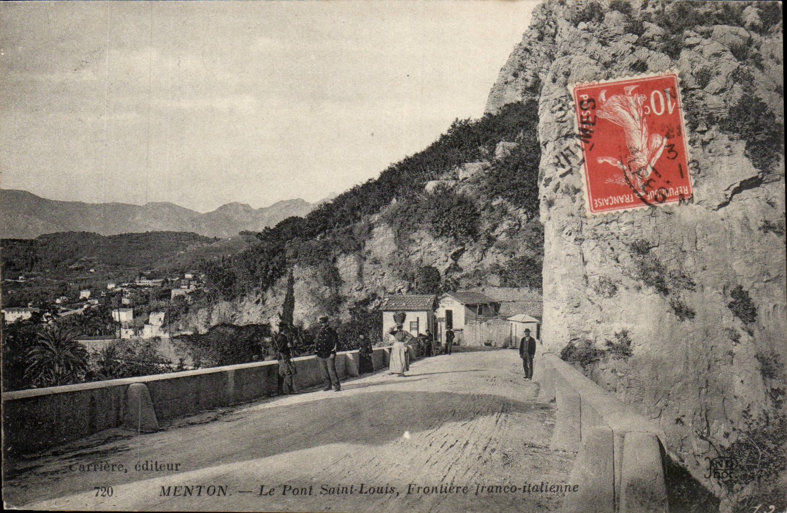 Menton - the Holy Bridge Louis - Border Free Italian - CPA