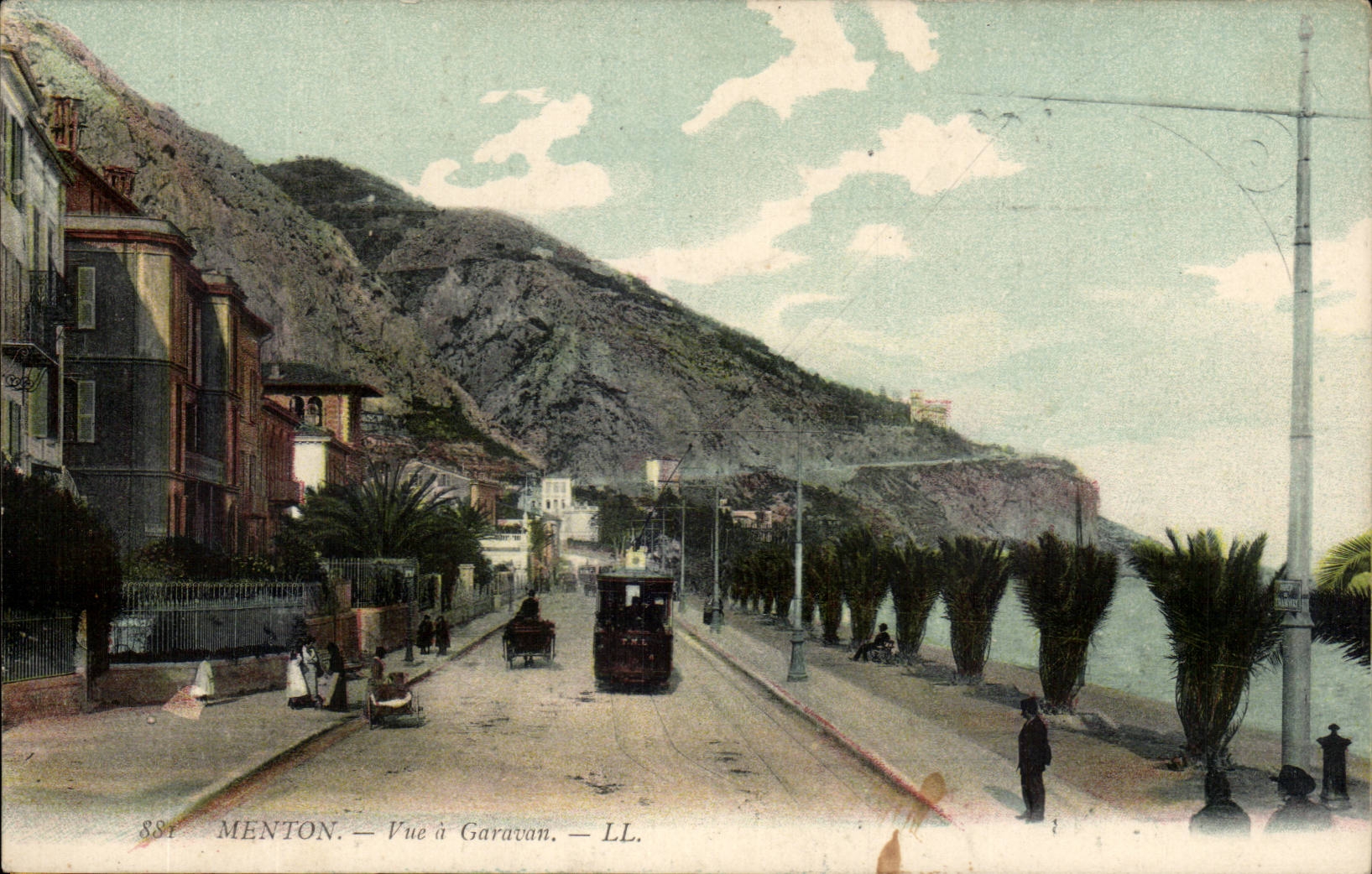 Menton - Sight has Garavan - car - CPA