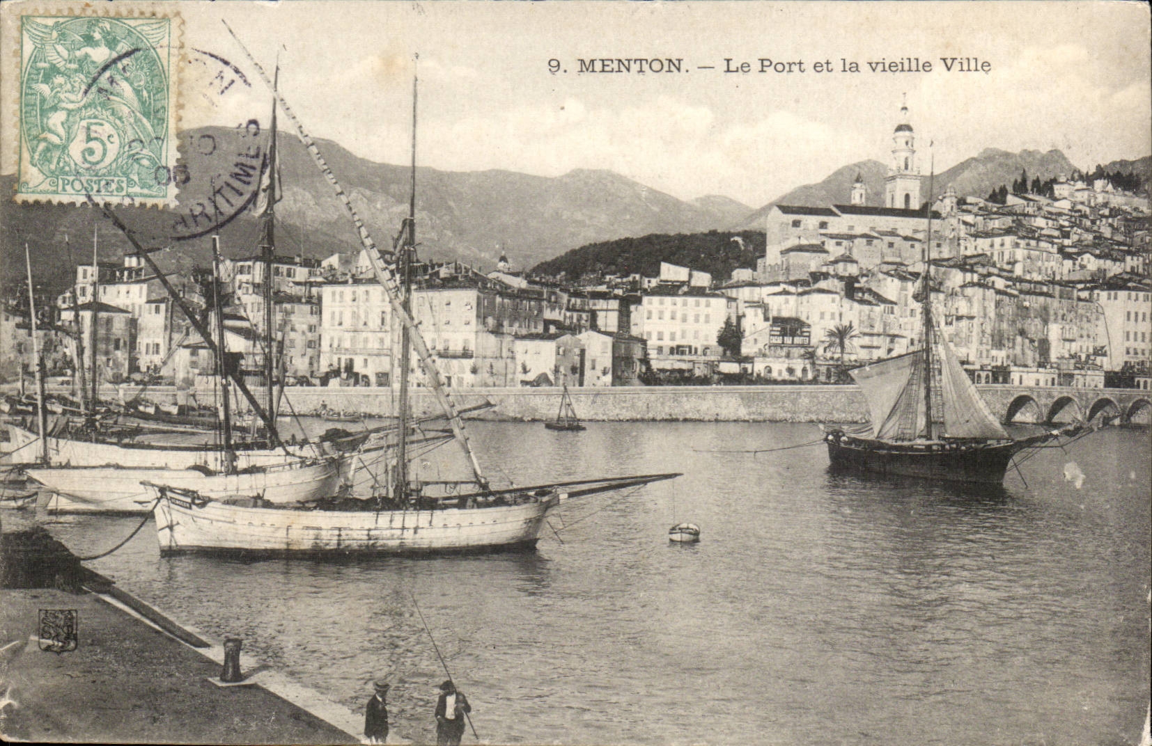 Menton - the Port and it old city - CPA
