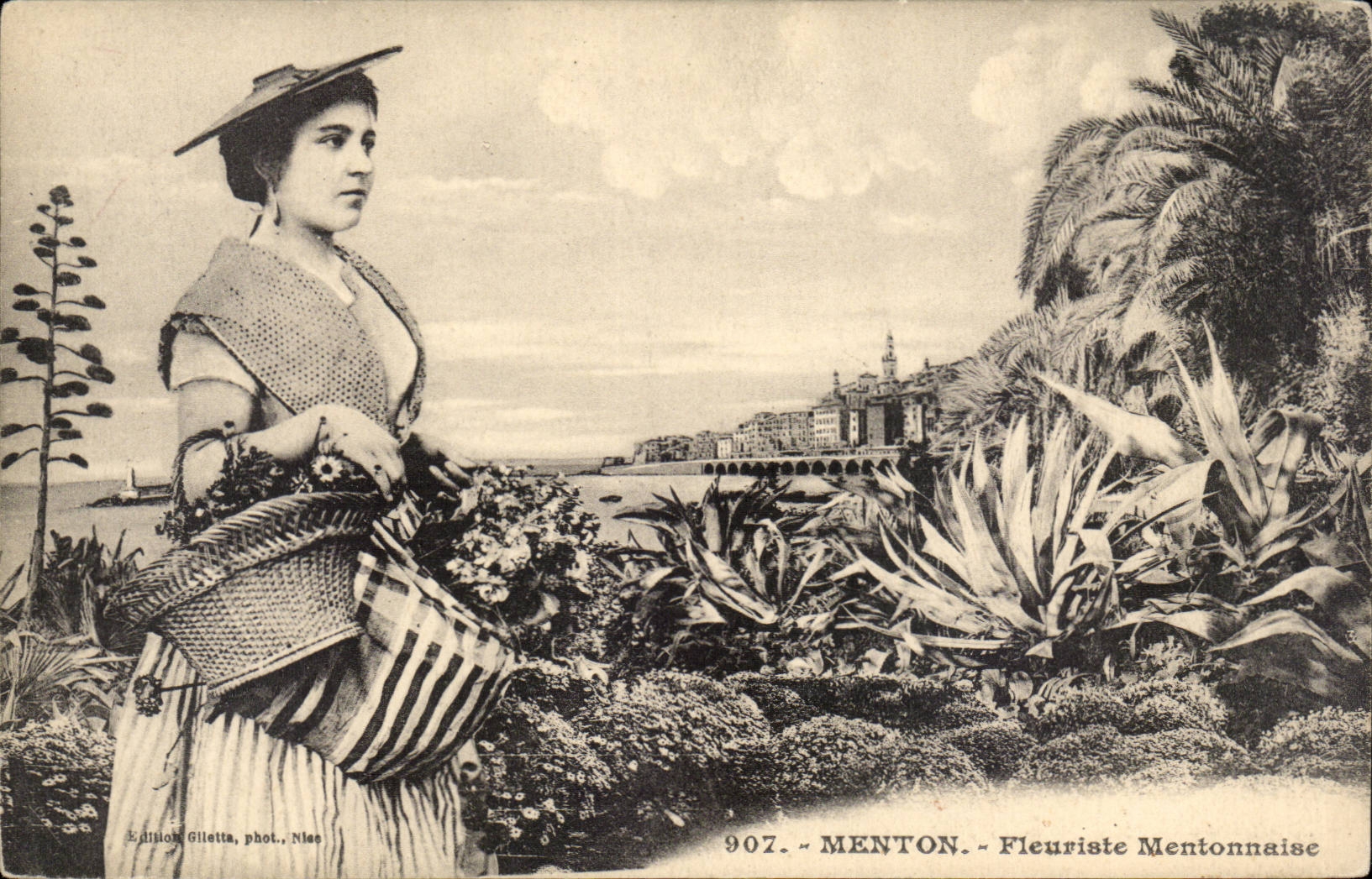 Menton - Mentonnaise Florist - Woman - Fantasy - CPA