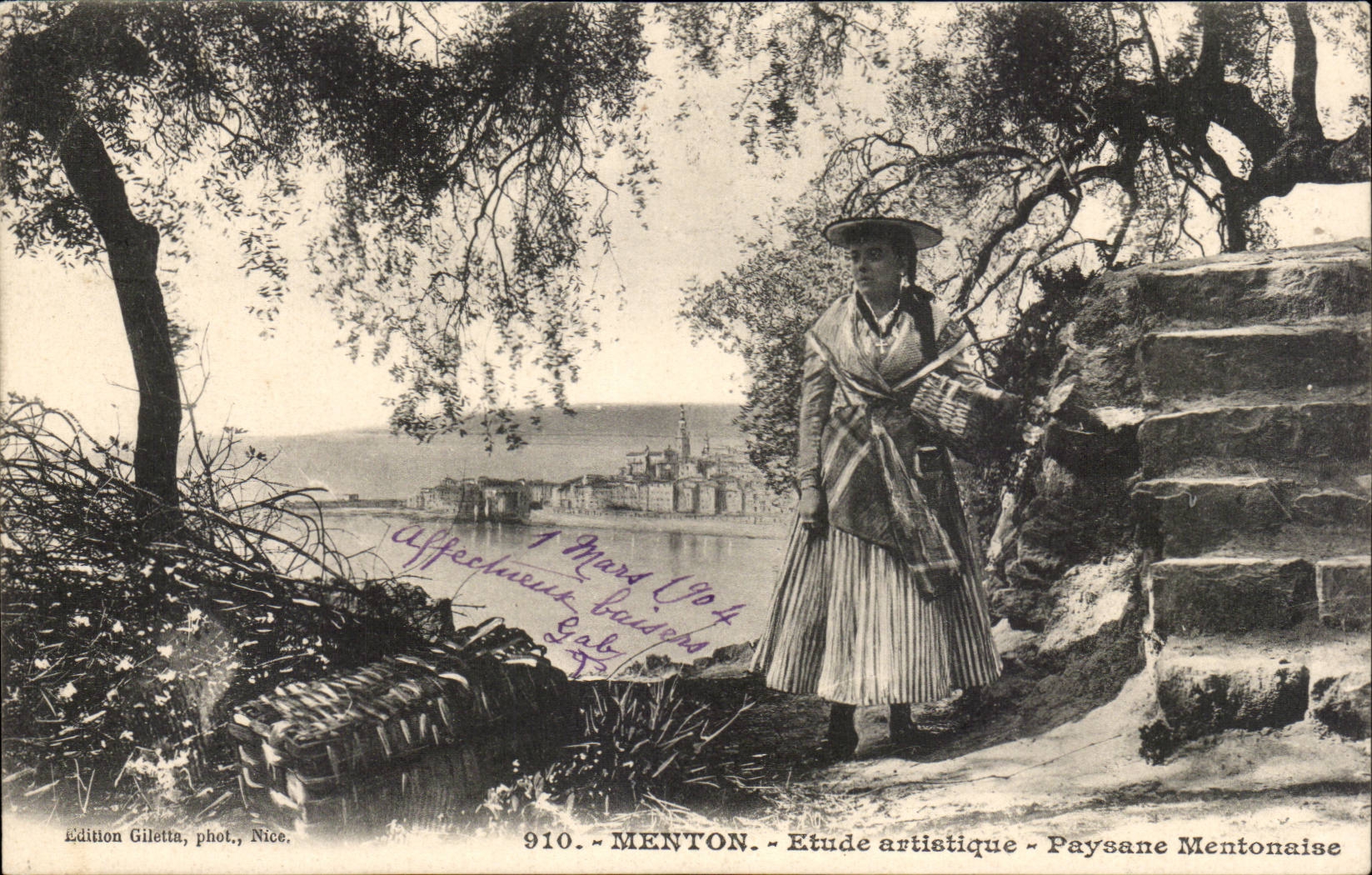 Menton - Details Artistic - Peasant Mentonnaise - Woman - Fantasy - CPA