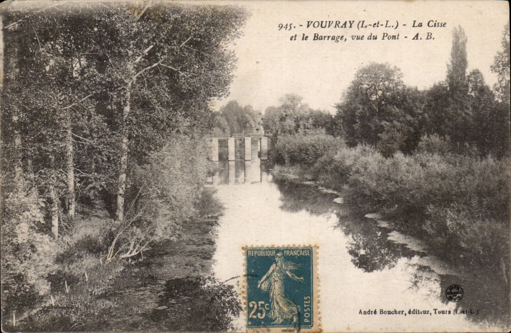 Vouvray - Cisse and stopping - sight of the Bridge - bridge - CPA