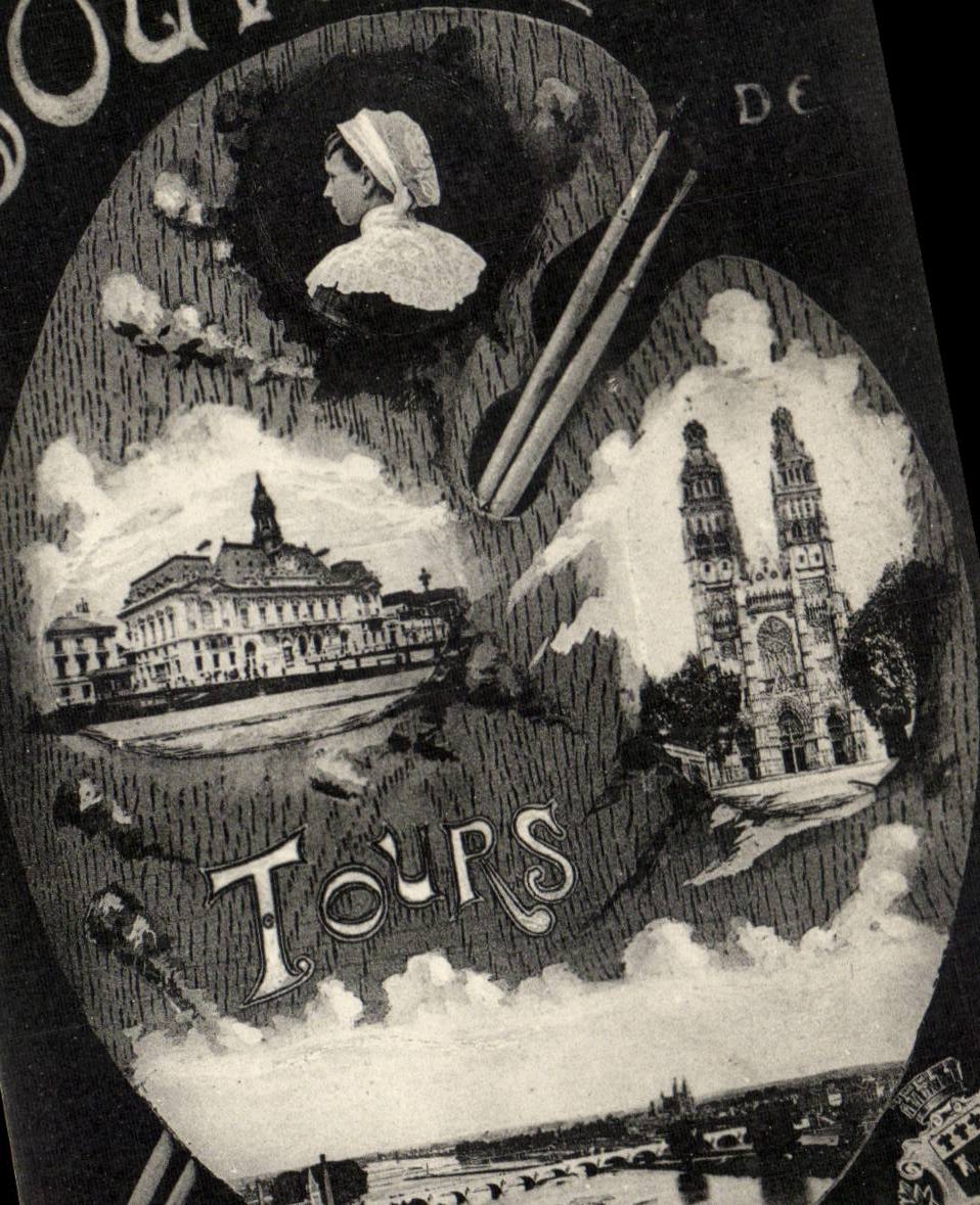 Tours - Souvenir - Femme - CPA 