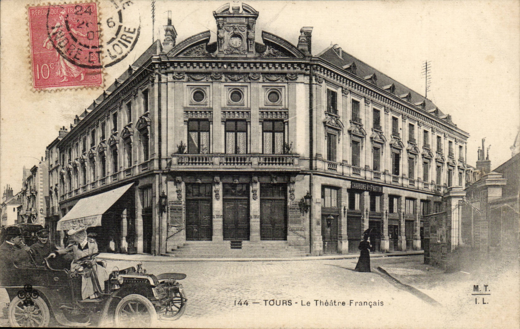 Tours - Le Theatre Francais - automobile - CPA