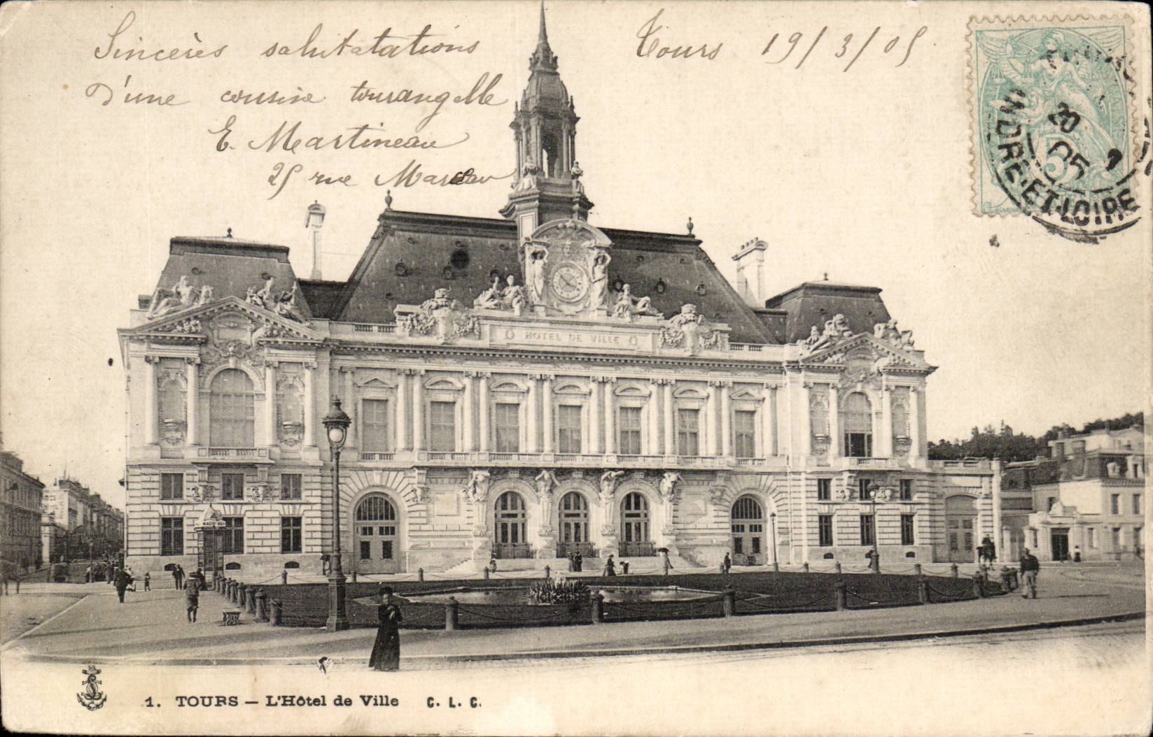 Tours - L'Hotel de Ville - CPA 