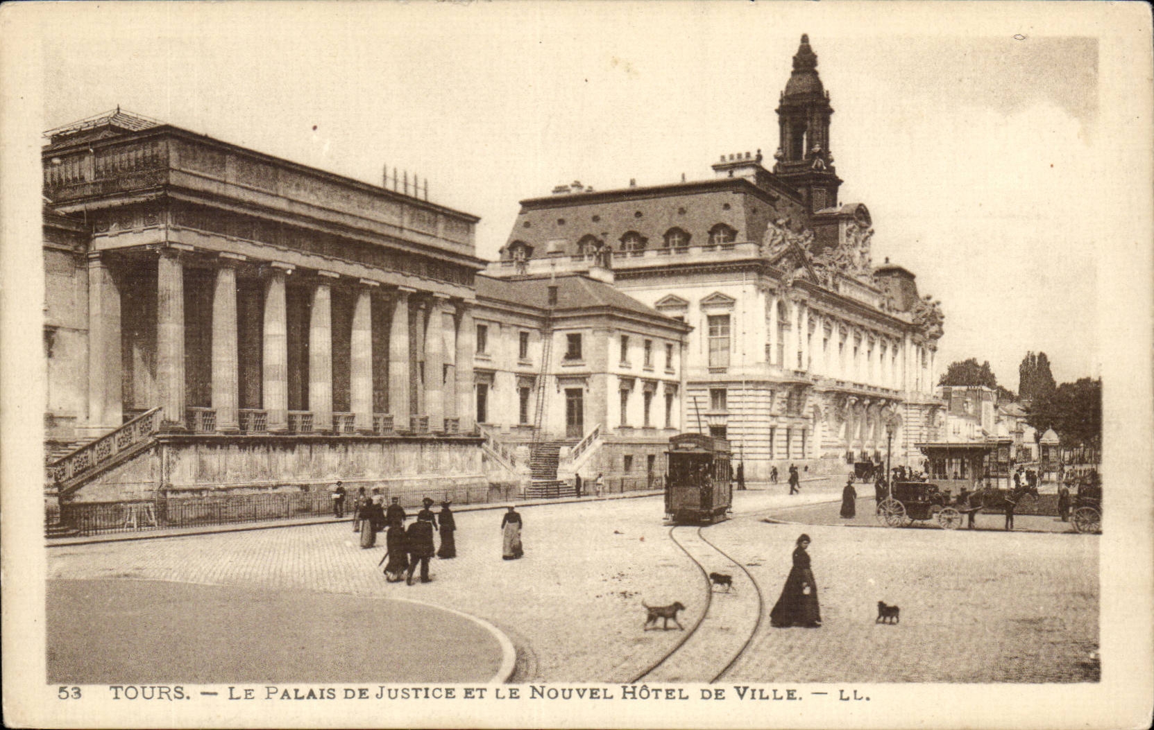Tours - Le Palais de Justice et le Nouvel Hotel de Ville - CPA
