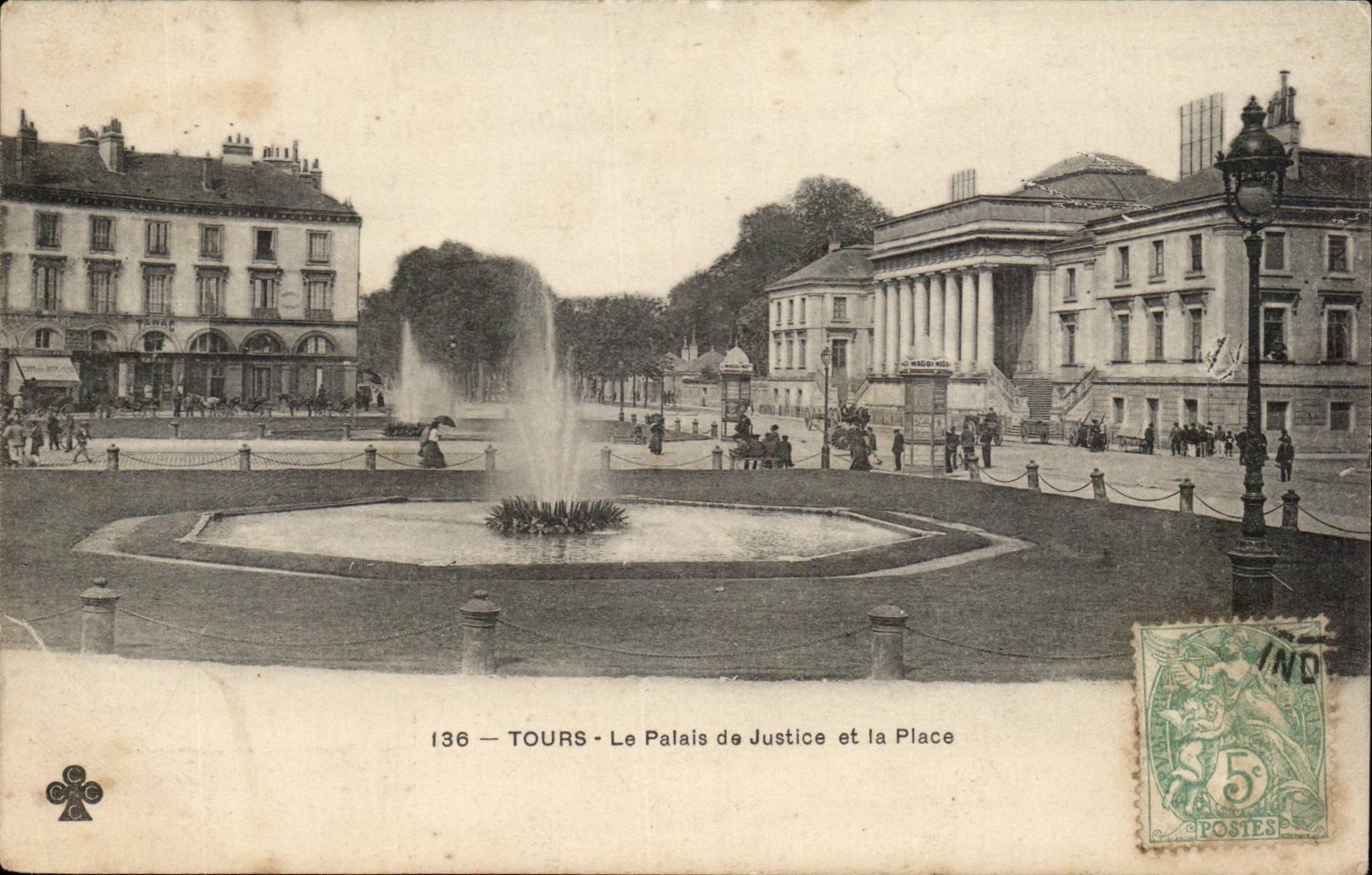 Tours - Le Palais de Justice et la Place - CPA