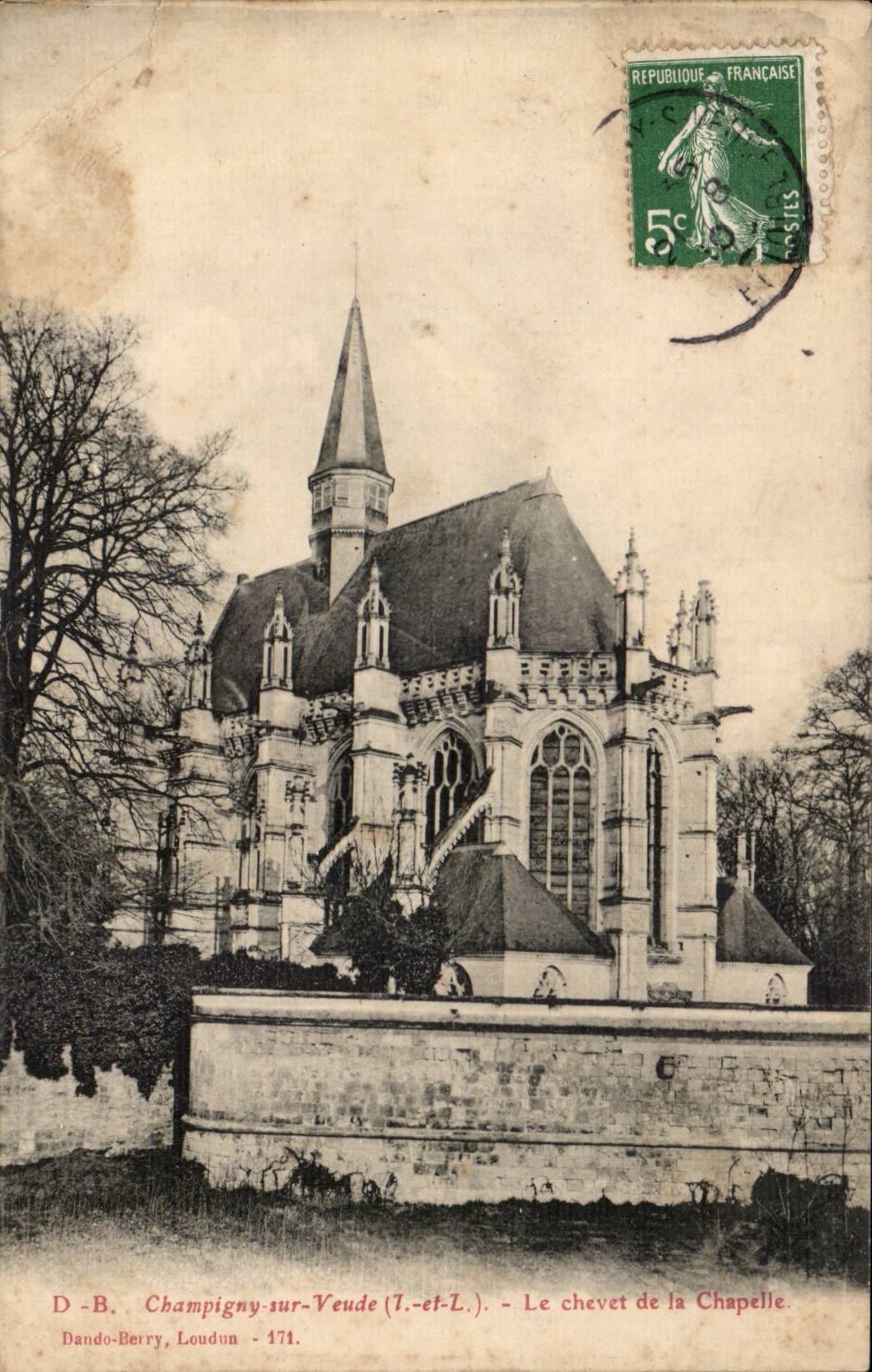 Champigny sur Veude CPA Le chevet de la chapelle