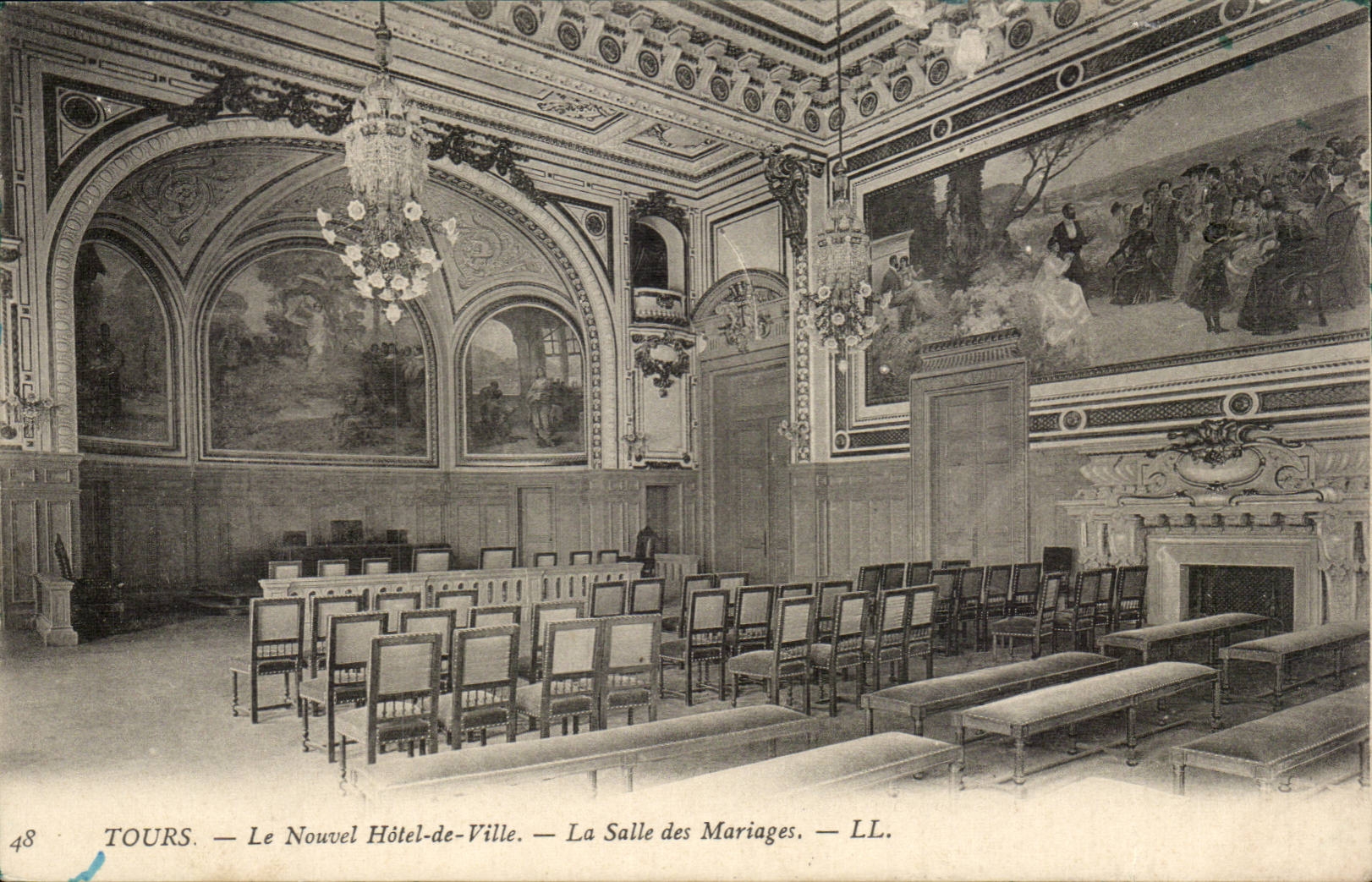 Tours CPA Le nouvel hotel de ville La salle des mariages