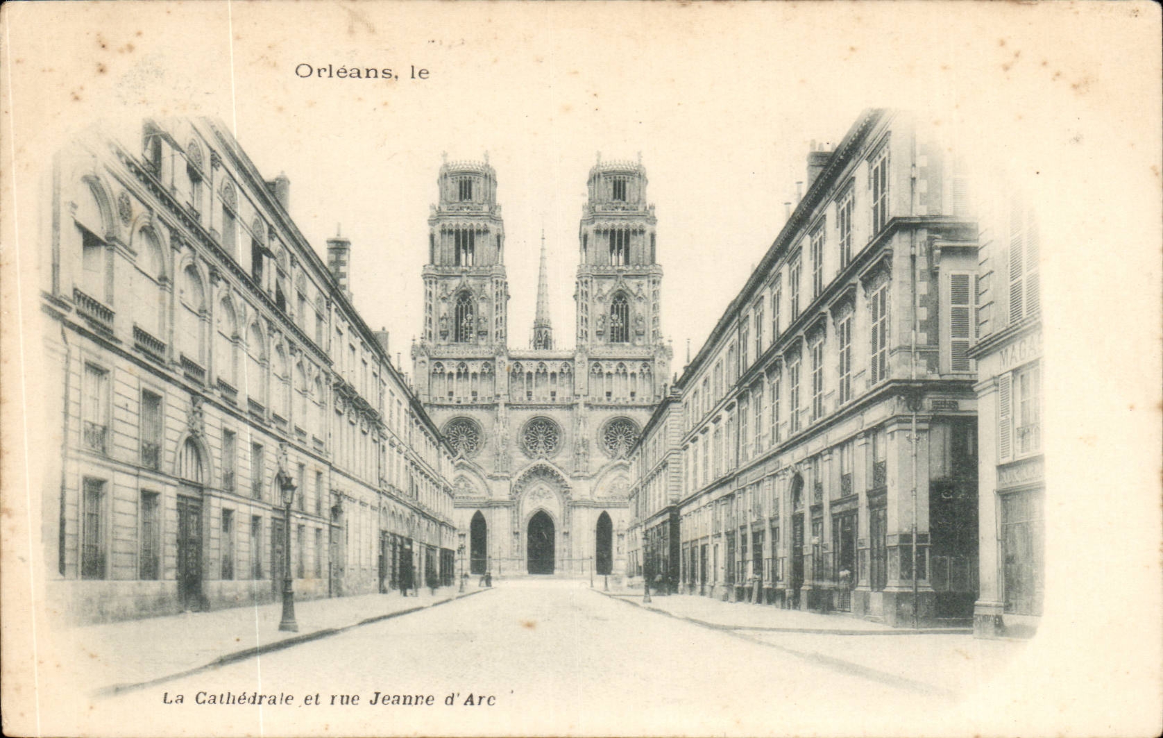 Orleans CPA Cathedral and street Jeanne of arc