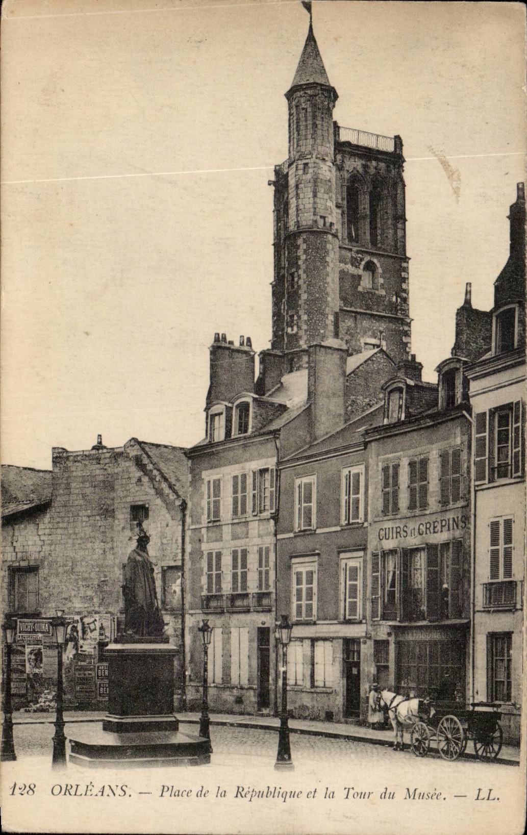 Orleans CPA Places Republic and the tower of the museum