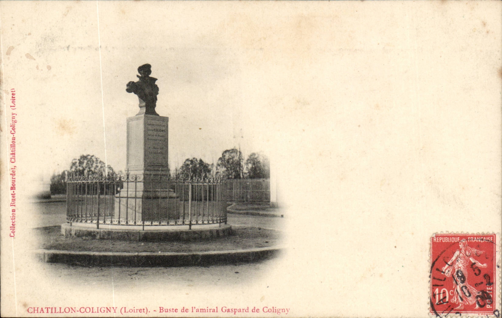 Chatillon Coligny CPA Bust of the admiral Gaspard de Coligny