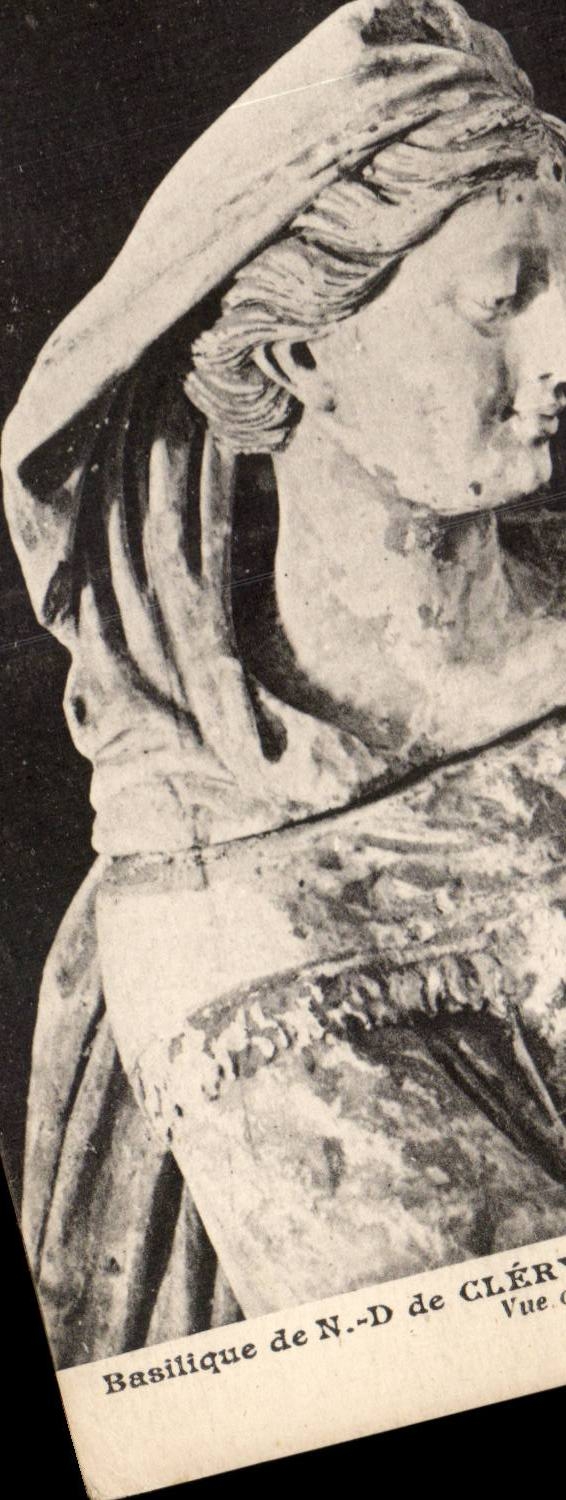ND basilica of Clery CPA Head of stone virgin Seen of profile