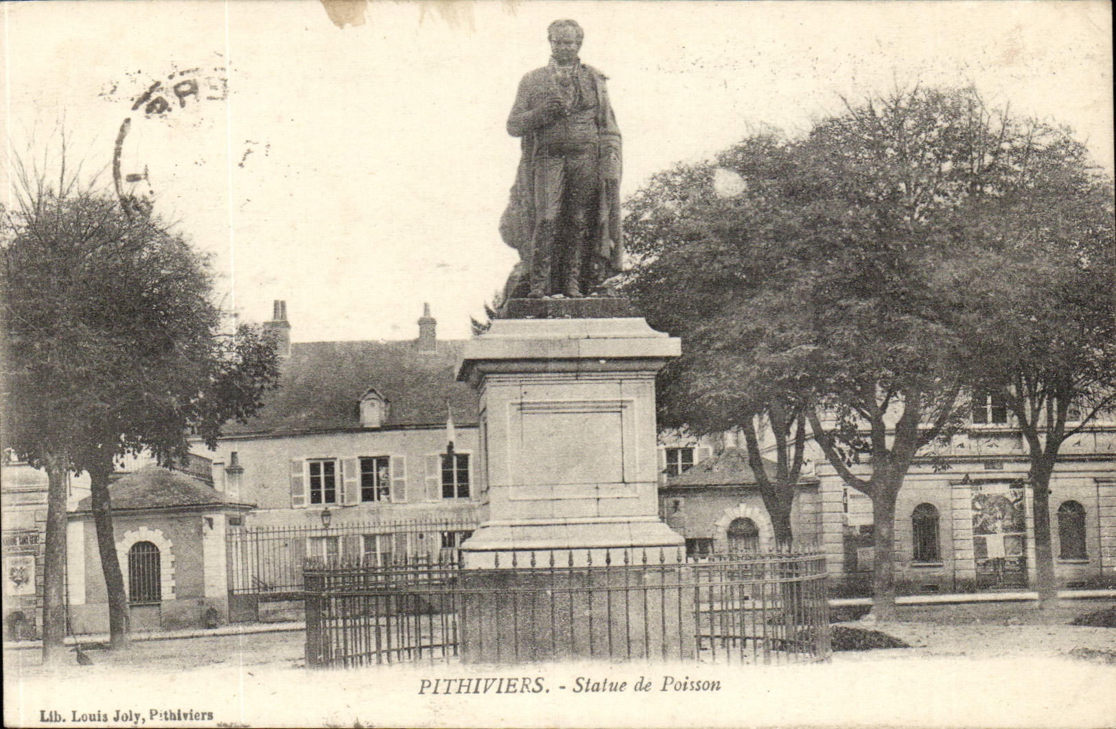 Pithiviers CPA Statue of Poisson