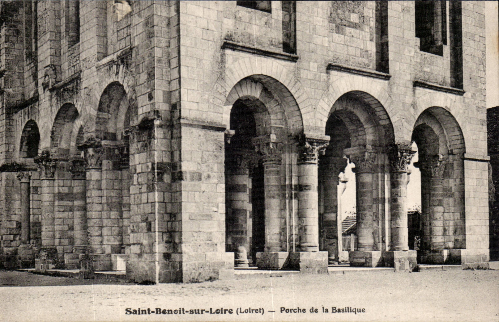Saint Benoit on the Loire CPA Porch of the basilica