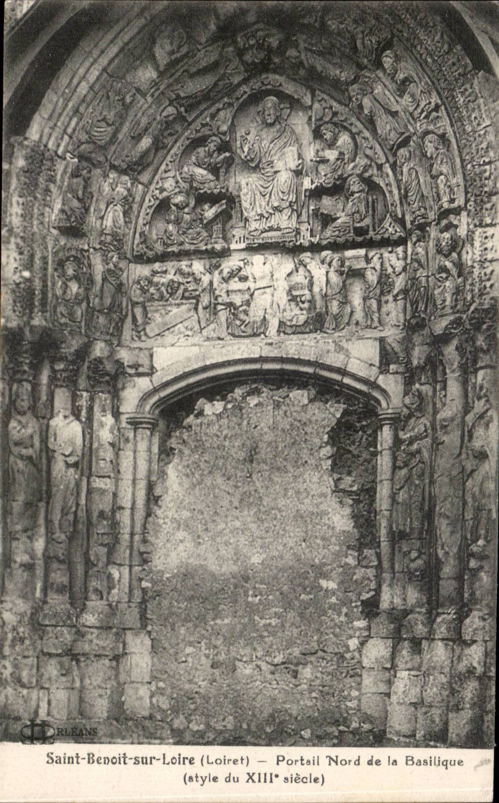 Saint Benoit on the northern Loire CPA Gate of the basilica