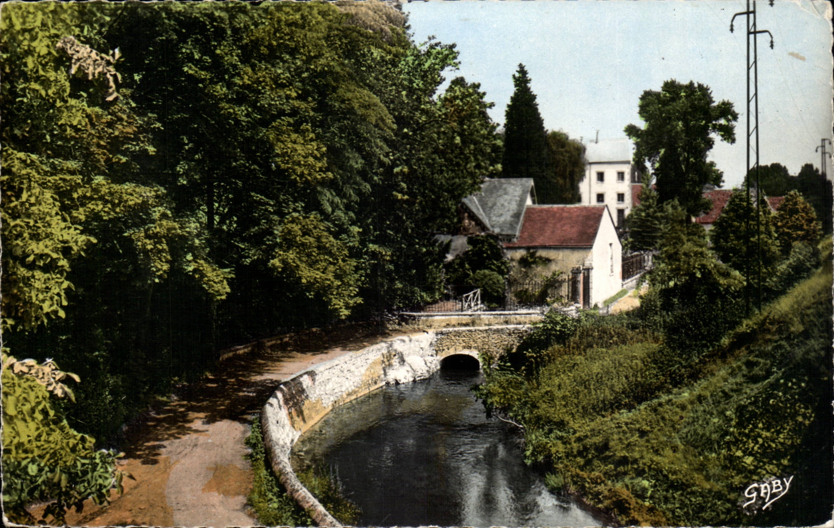 Meung on the Loire MODERN CARD Landscape on the river Mauves