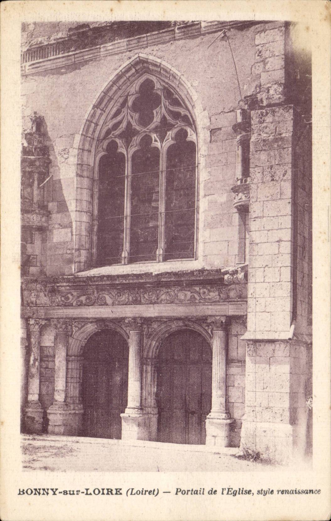 Bonny on the Loire CPA Gate of the church Style Renaissance