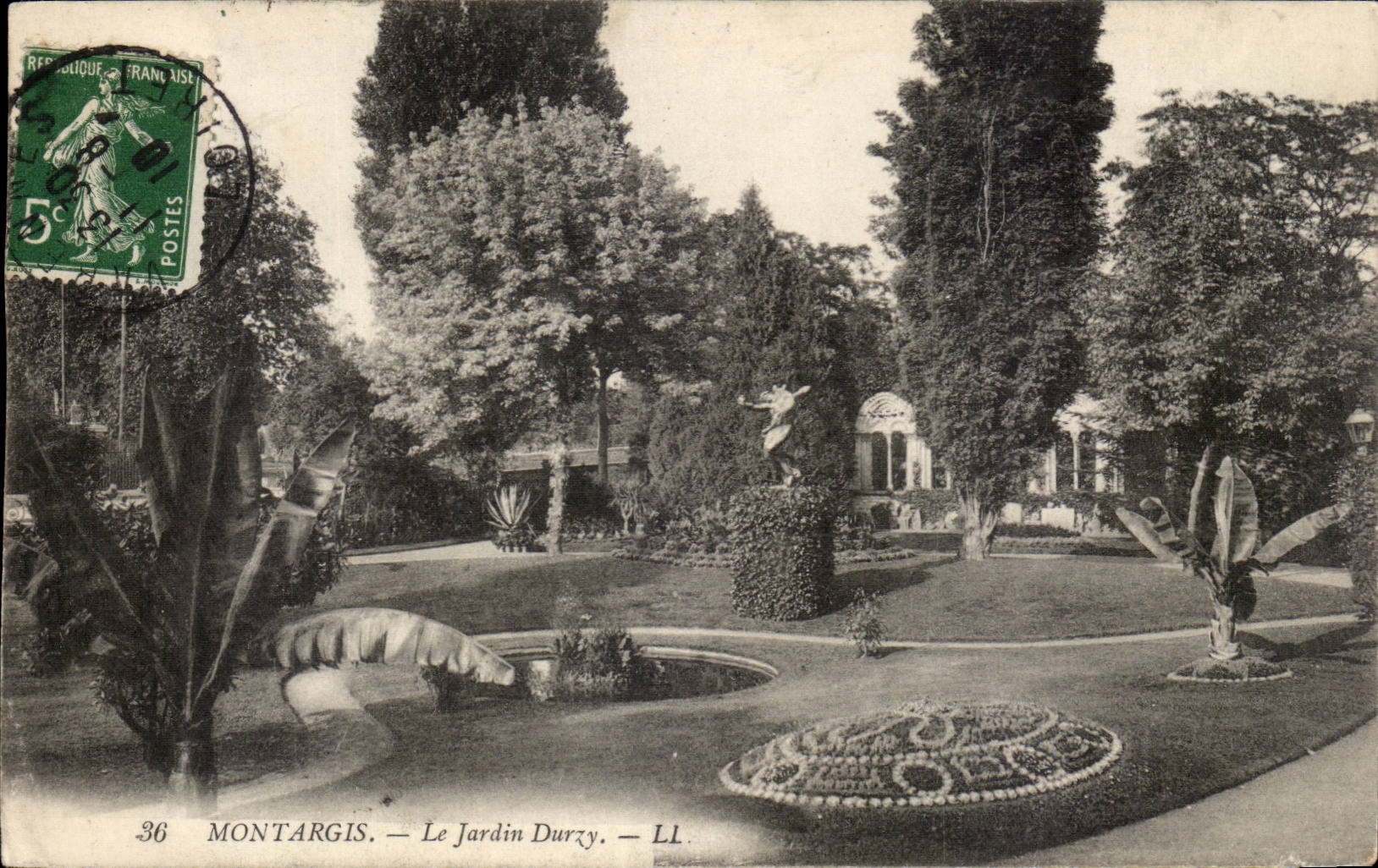 Montargis CPA the Durzy garden