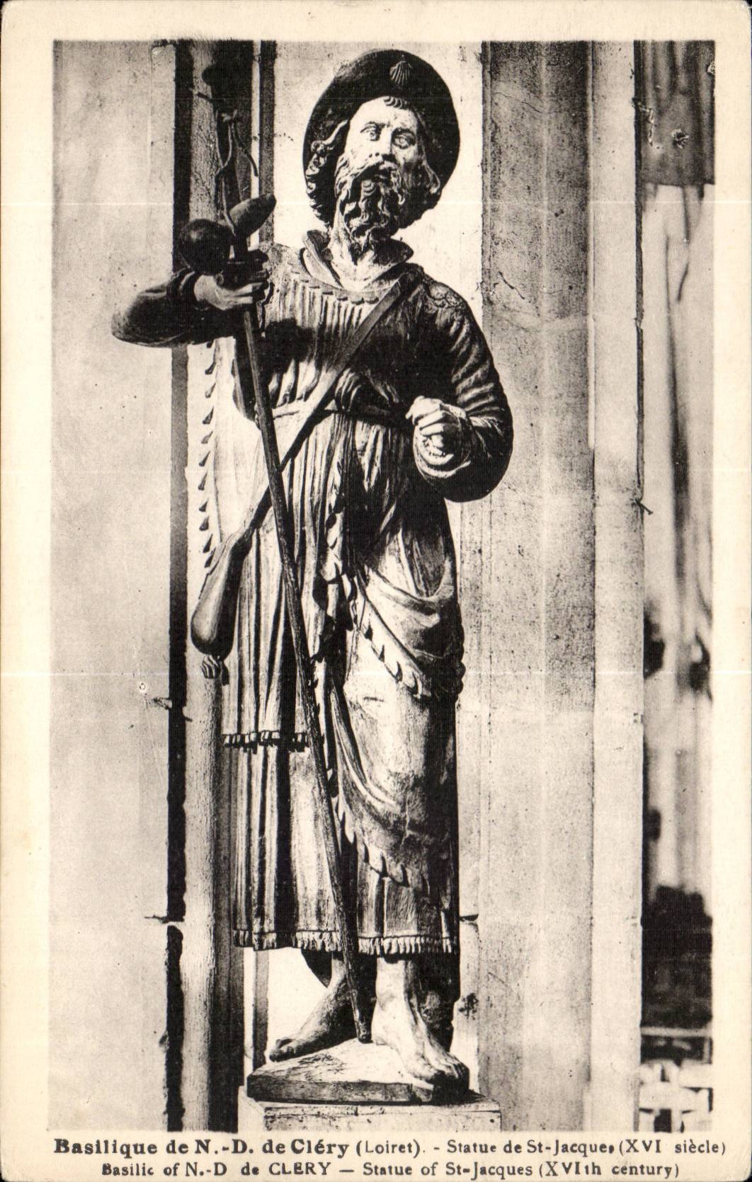 ND basilica of Clery CPA Statue of St Jacques
