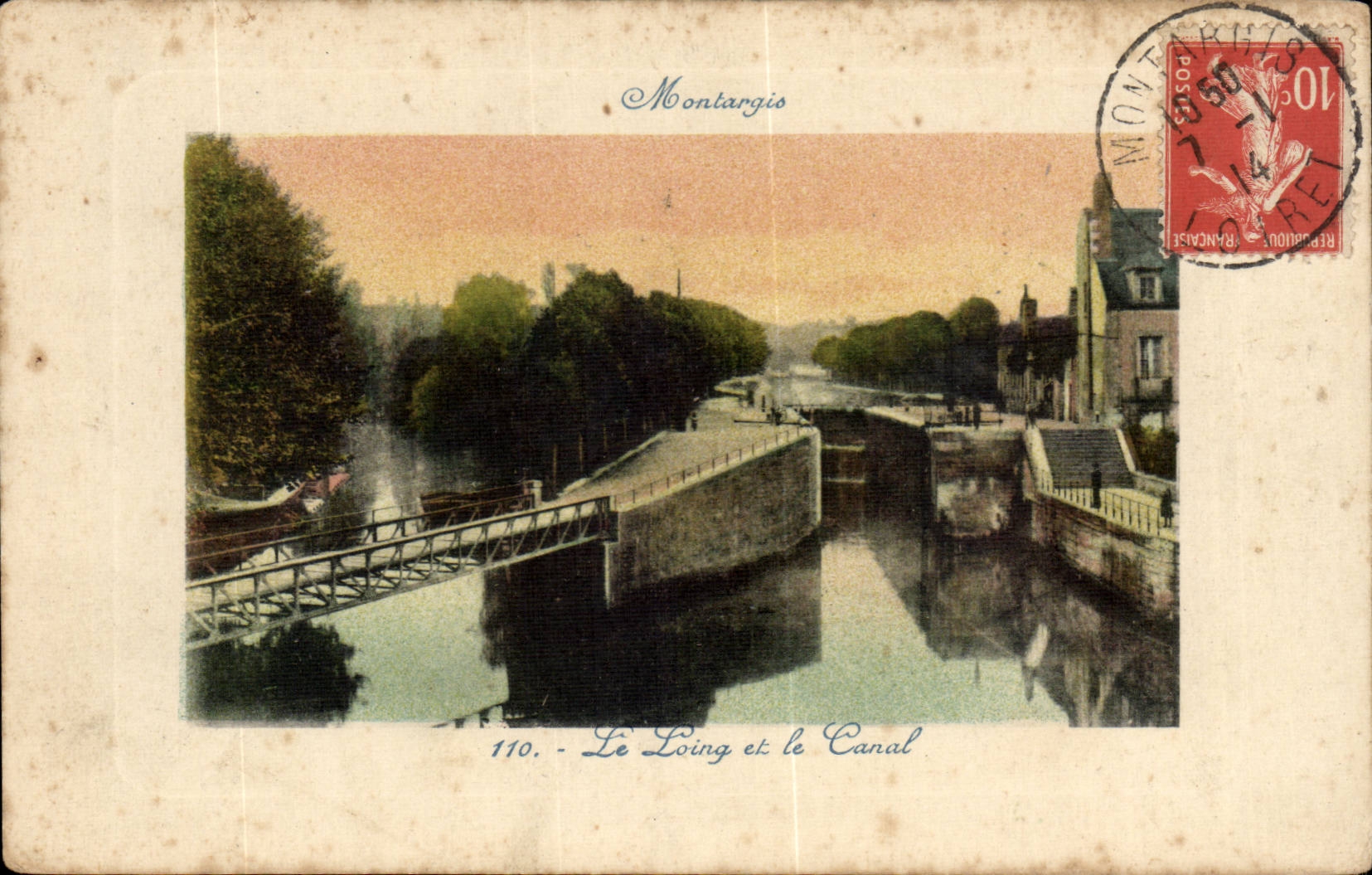Montargis CPA the pond and the canal
