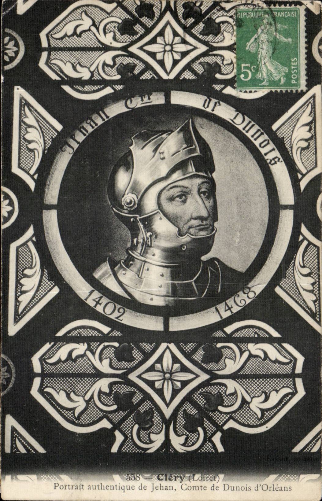 Clery CPA Portrait authenticates of Jehan Count de Dunois of Orleans