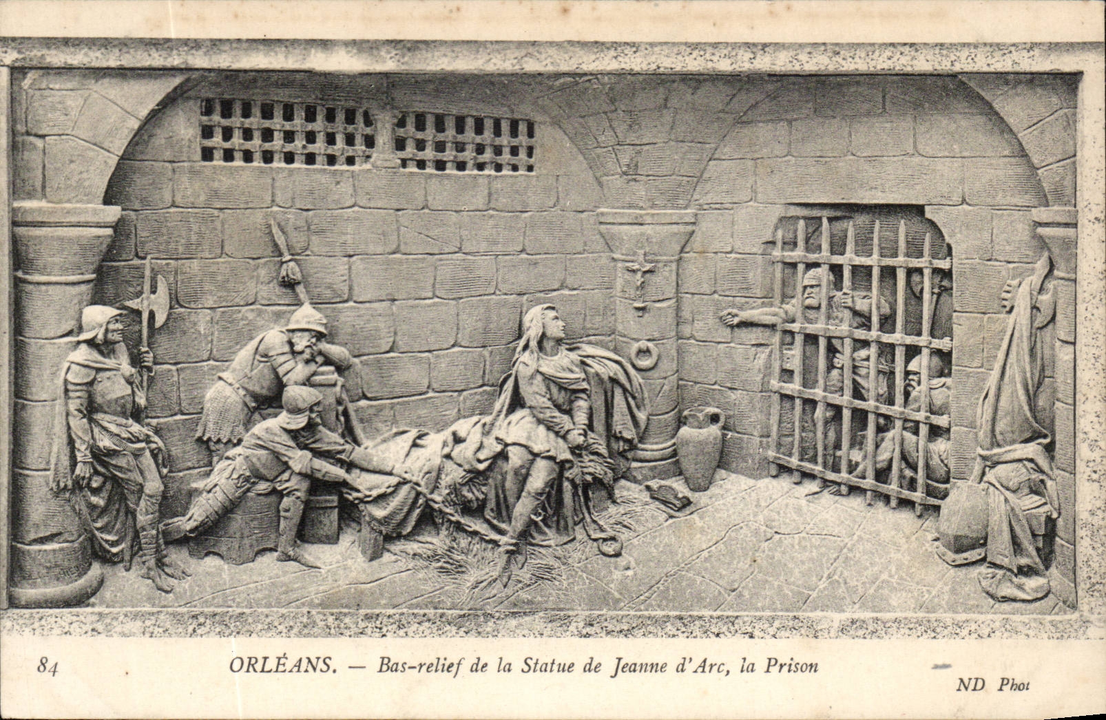 Low Orleans CPA relief of Statue of Jeanne of arc the prison
