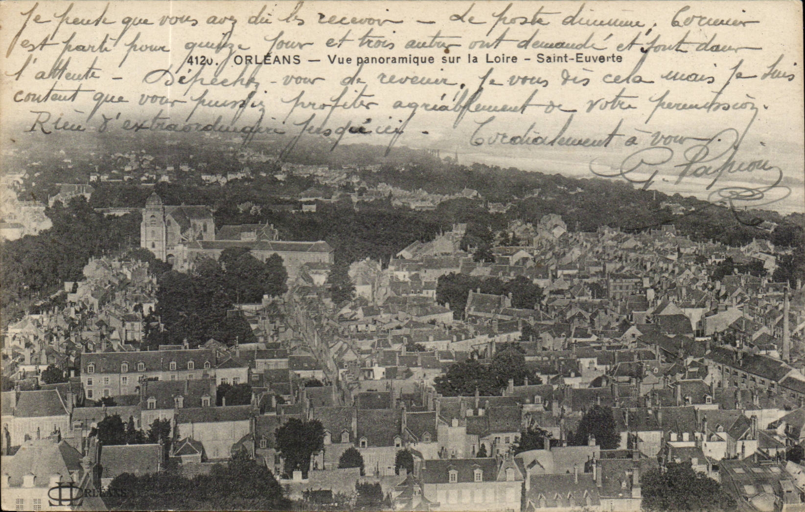 Orleans CPA Panoramic View on the Loire Saint Euverte