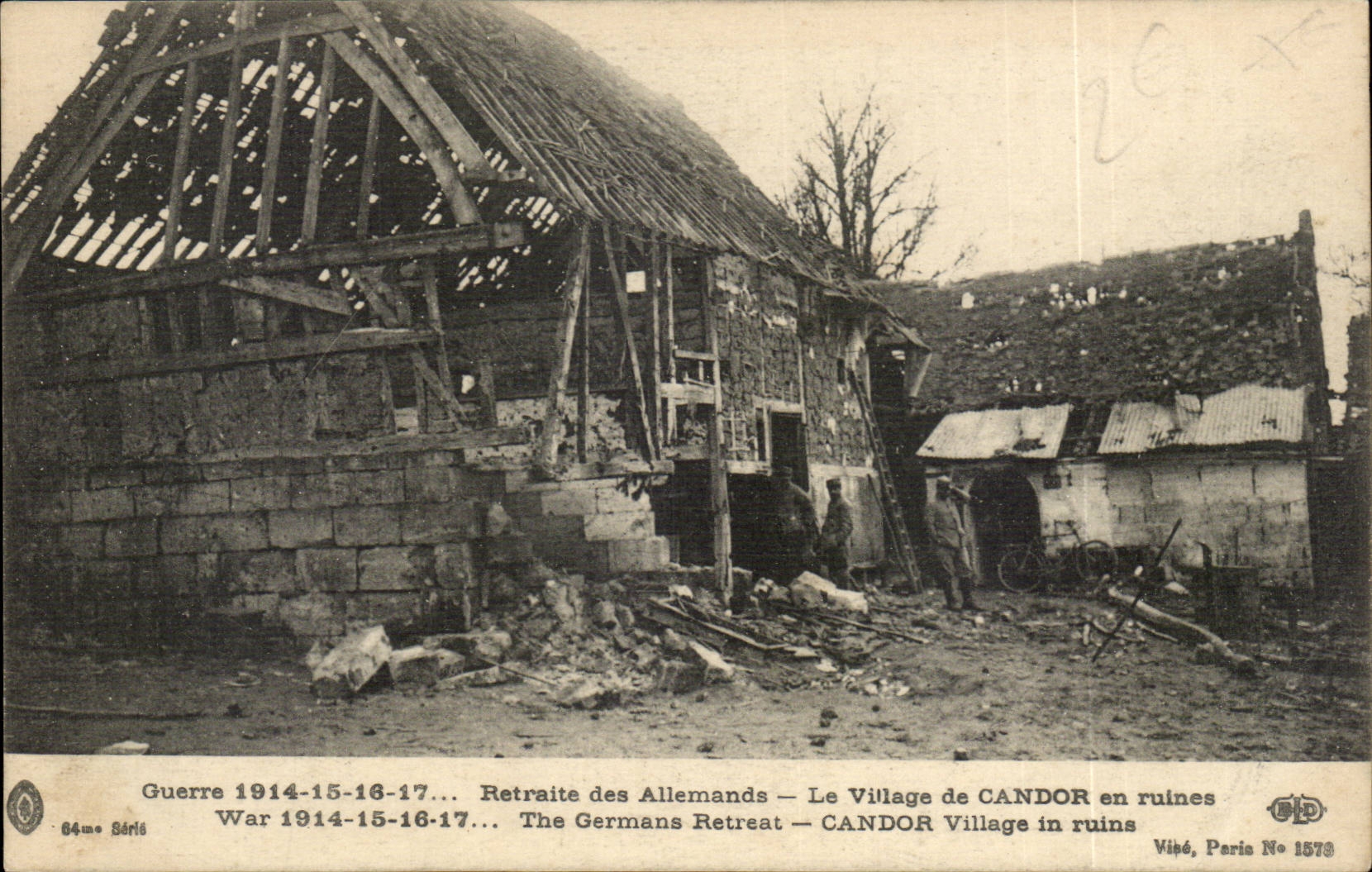 Offenheit - das Dorf in den Ruinen - Ruhestand der Deutschen - Krieg 1914 CPA