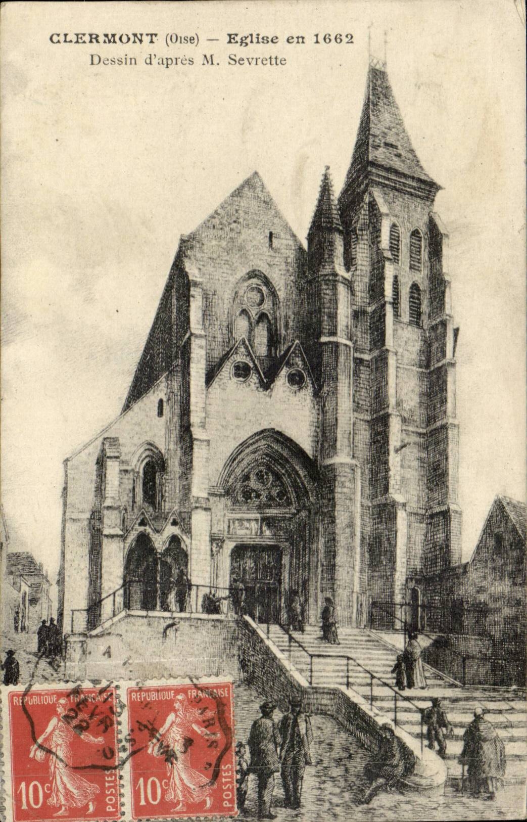 Clermont - Church in 1662 CPA